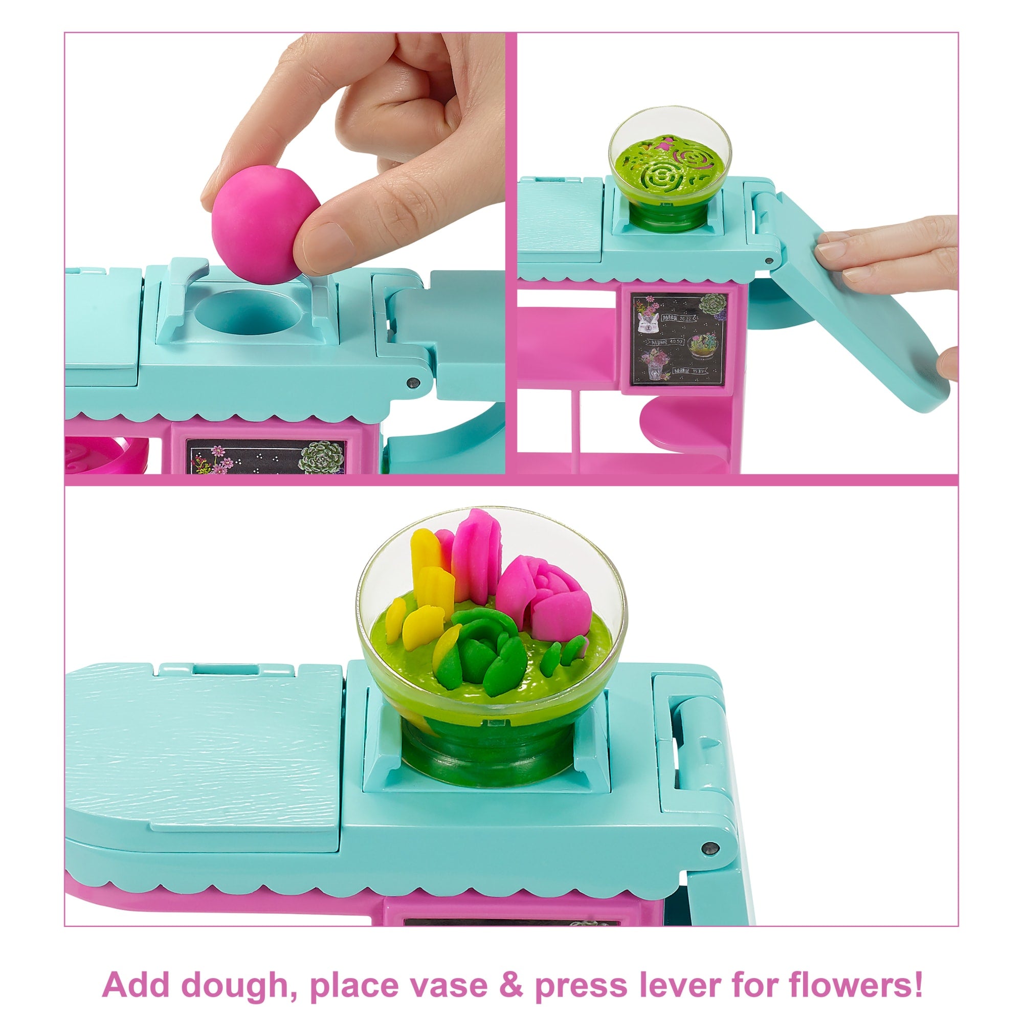 Barbie Florist Playset With Blonde Doll. Dough. Vases & More. Ages 3 & Up - Image 3