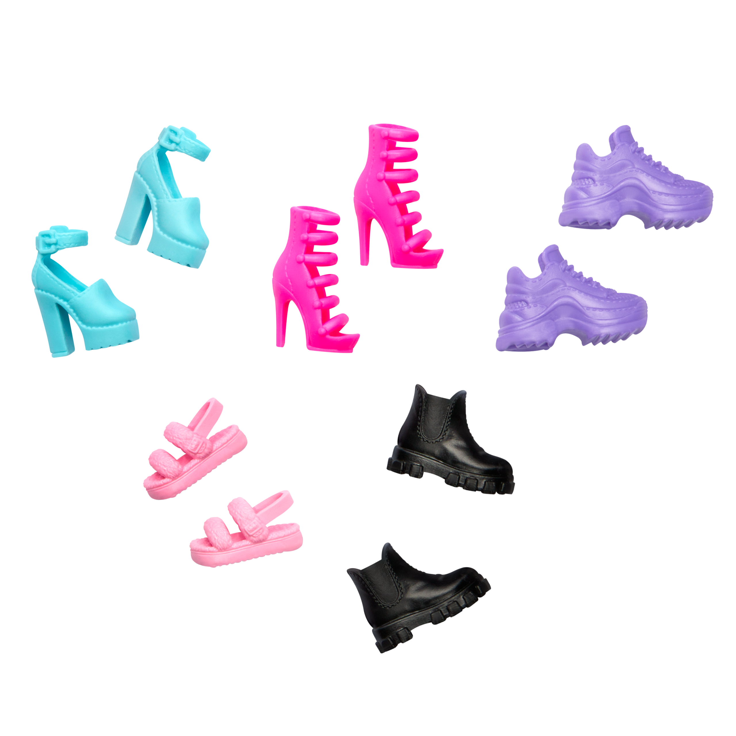 Barbie Doll Accessories. 5 Pairs Of Shoes Including Heels. Sneakers & Sandals