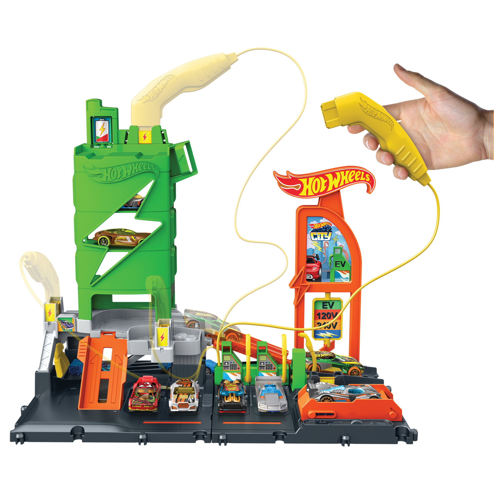 Hot Wheels City Super Recharge Fuel Station With 1:64 Scale Toy Car - Image 5