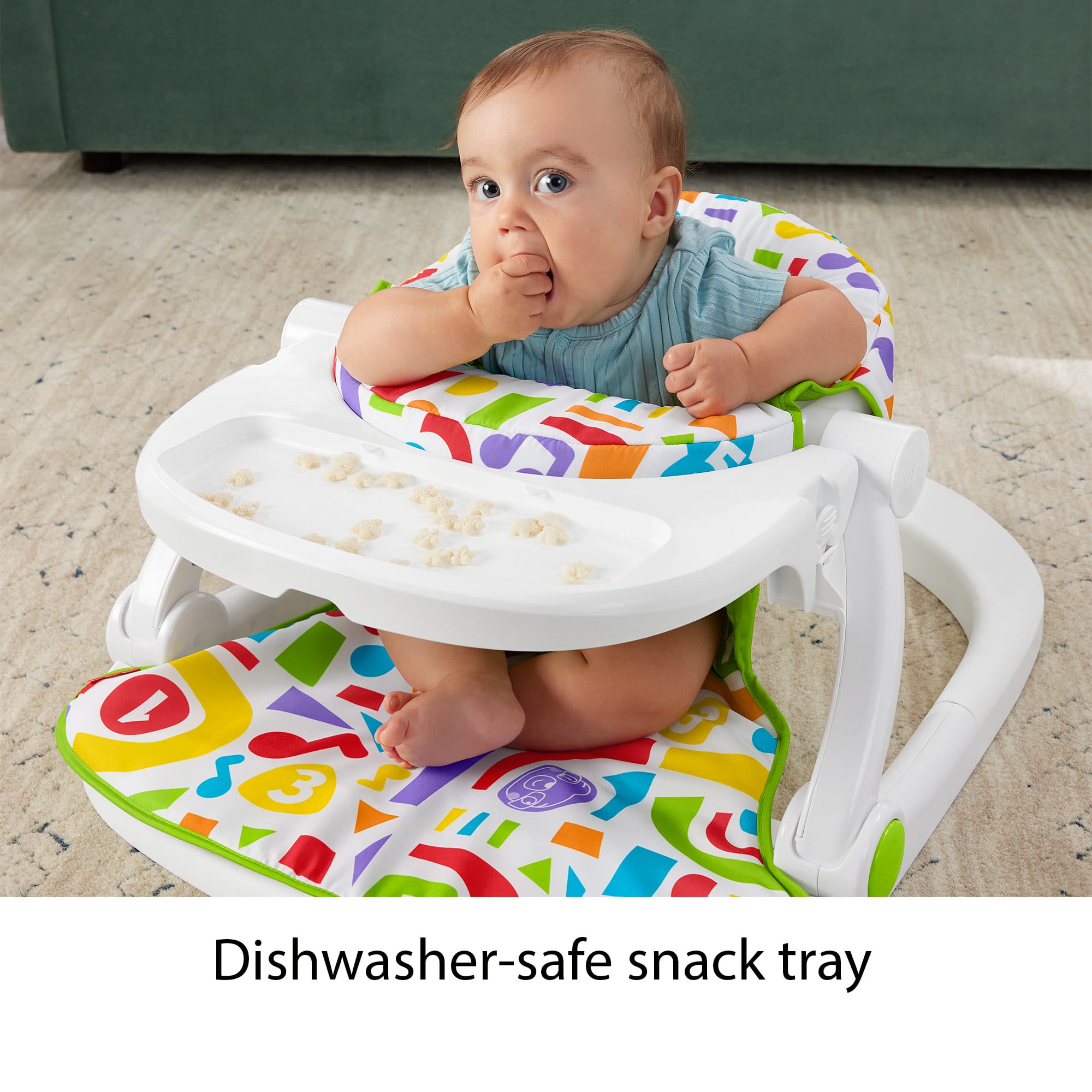 Fisher-Price Baby Chair. Deluxe Sit-Me-Up Seat With Kick & Play Piano Learning Toy & Snack Tray - Image 3