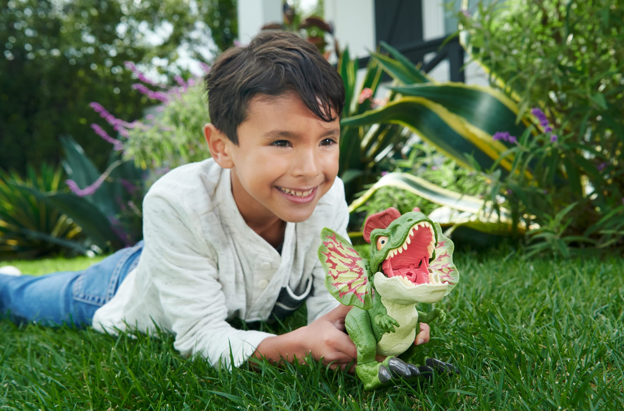 Jurassic World Dinosaur Sound Toy. Uncaged Fierce Launchin Dilophosaurus Figure - Image 2