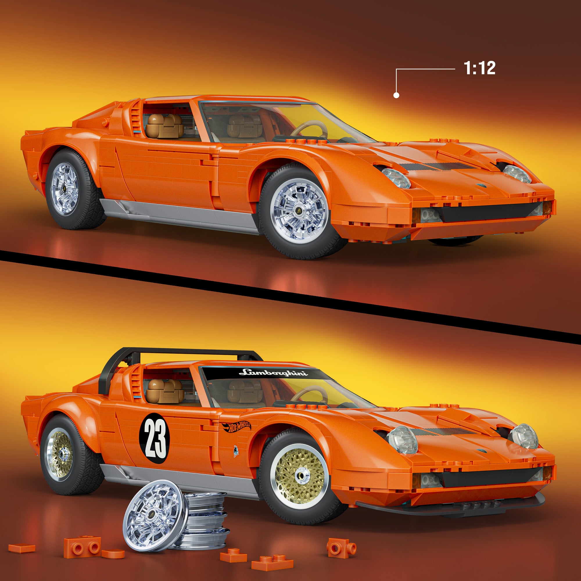 Mattel Brick Shop Hot Wheels Lamborghini Miura P400 SV Collectible Building Set - Image 3