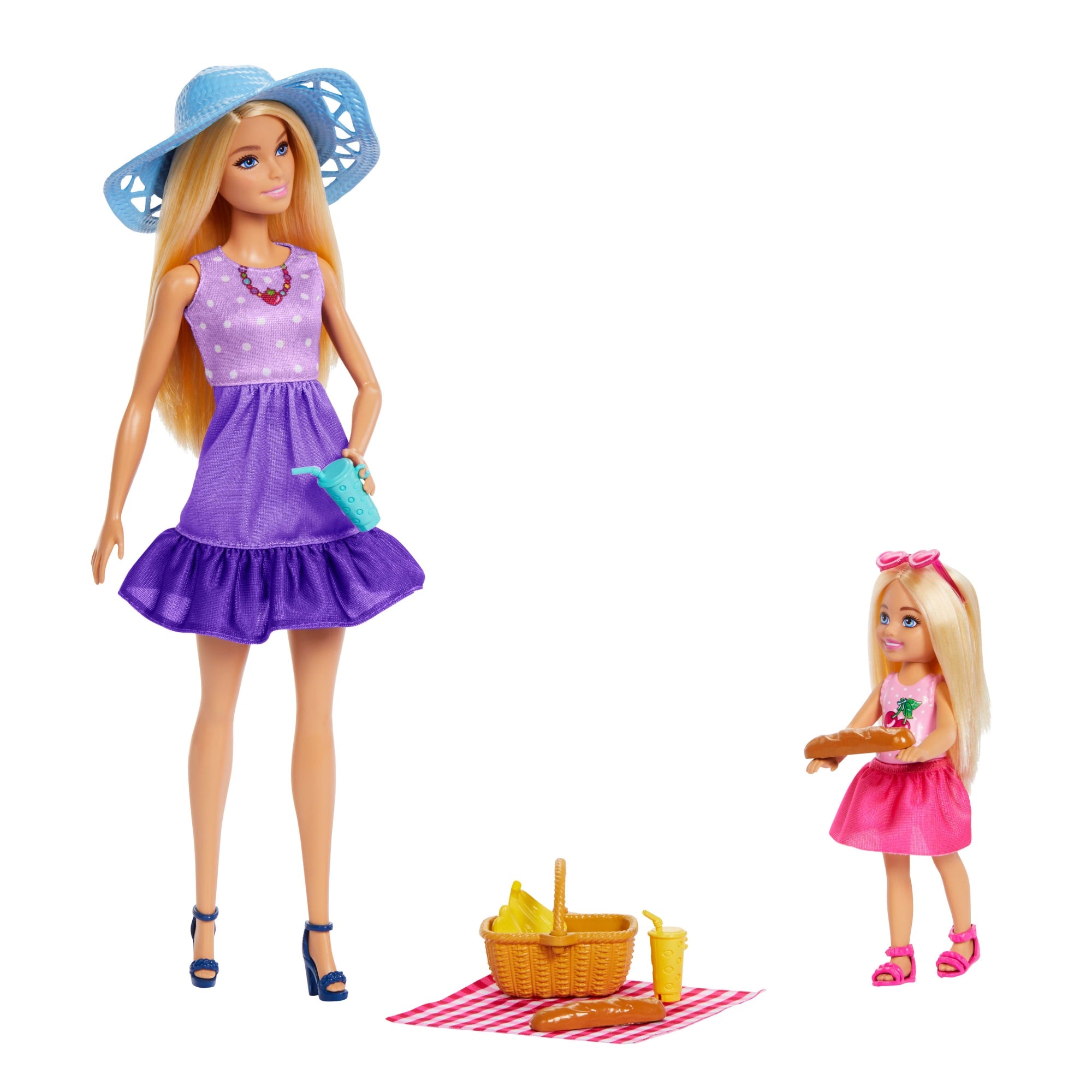 Barbie Family & Friends Dolls & Accessories. Picnic-Themed Playset With 2 Dolls & 9 Pieces