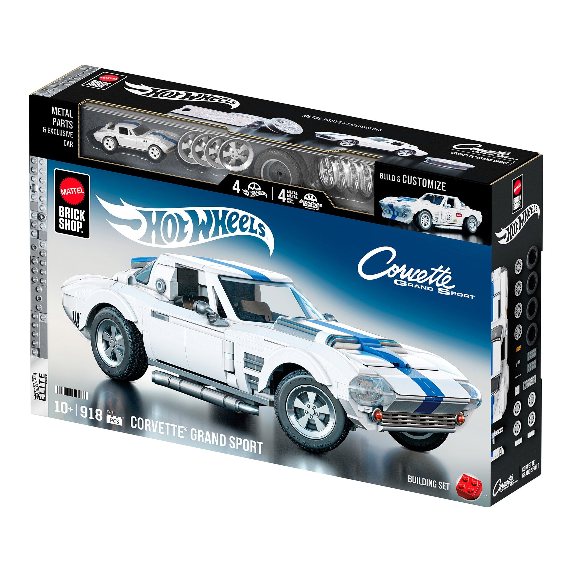 Mattel Brick Shop Hot Wheels Corvette Grand Sport Building Set - Image 9