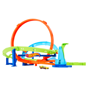 Hot Wheels Action Loop Cyclone Challenge Track Set With 1:64 Scale Toy Car. Easy Storage