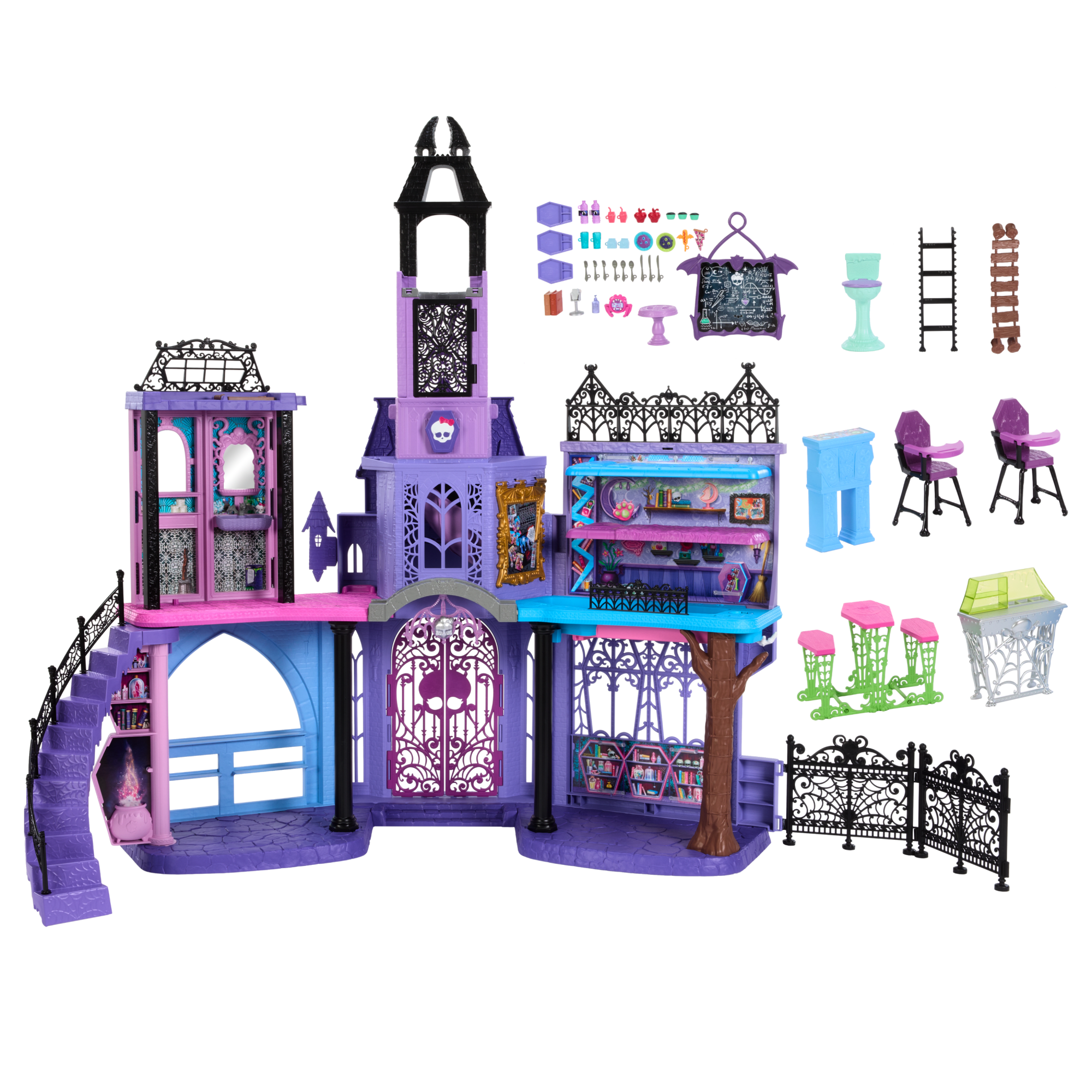Monster High Haunted High School Doll House With 35+ Pieces Of Furniture And Accessories - Image 6