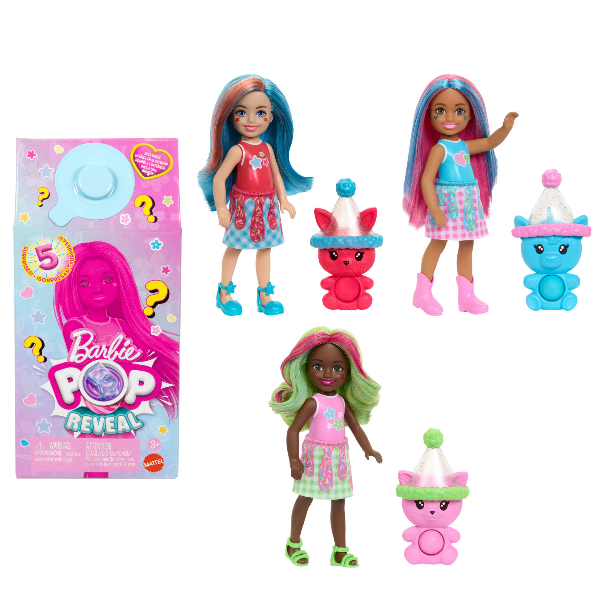 Barbie Pop Reveal Chelsea Série Frappés Poupée. 5Surprises