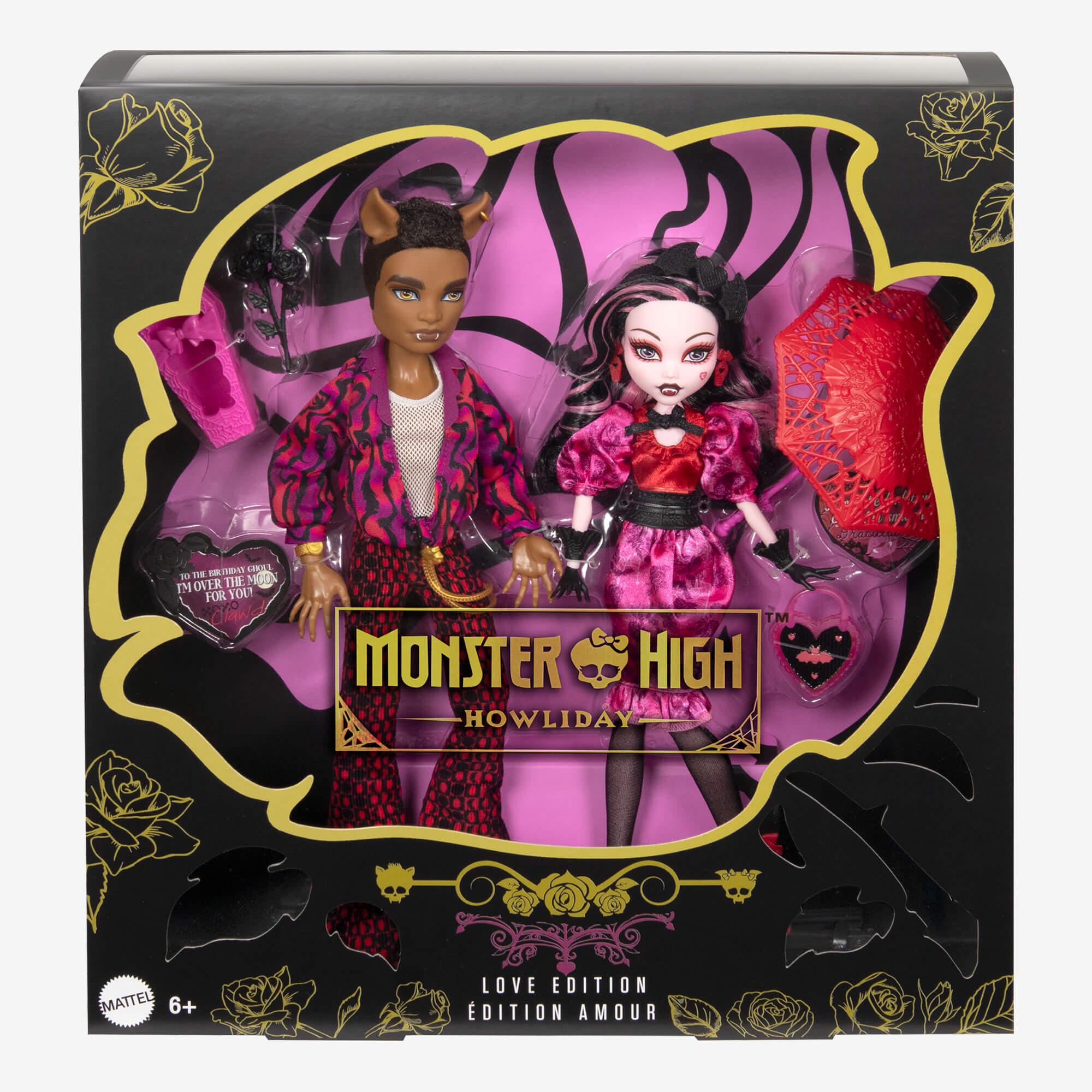 Monster High Draculaura and Clawd Wolf Howliday Love 2-Pack - Image 7
