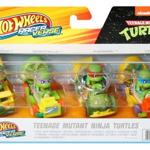 Hot Wheels Racerverse. Set Of 4 Die-Cast Hot Wheels Cars With Pop Culture Characters As Drivers