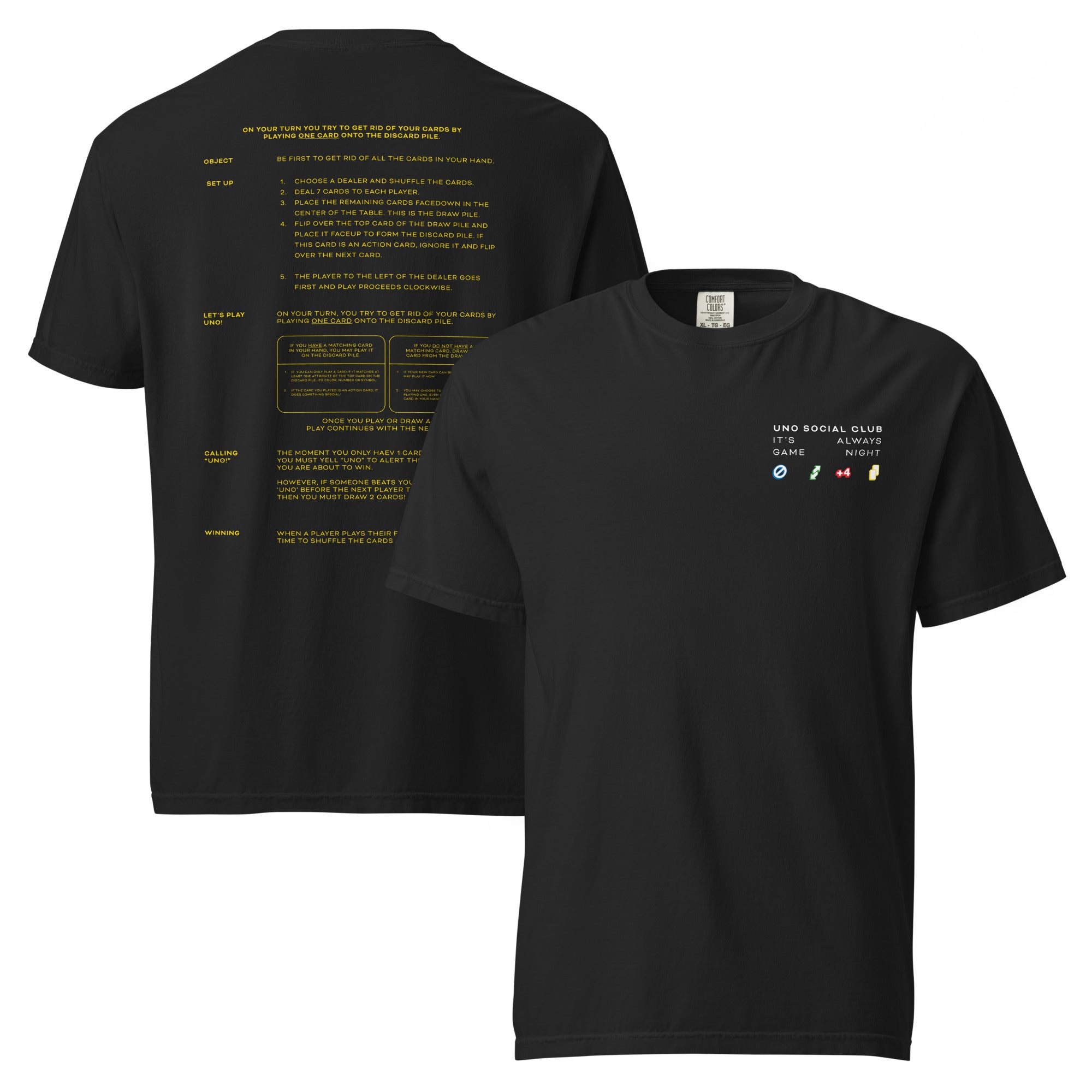 UNO Social Club Rules Black T-shirt - Image 4