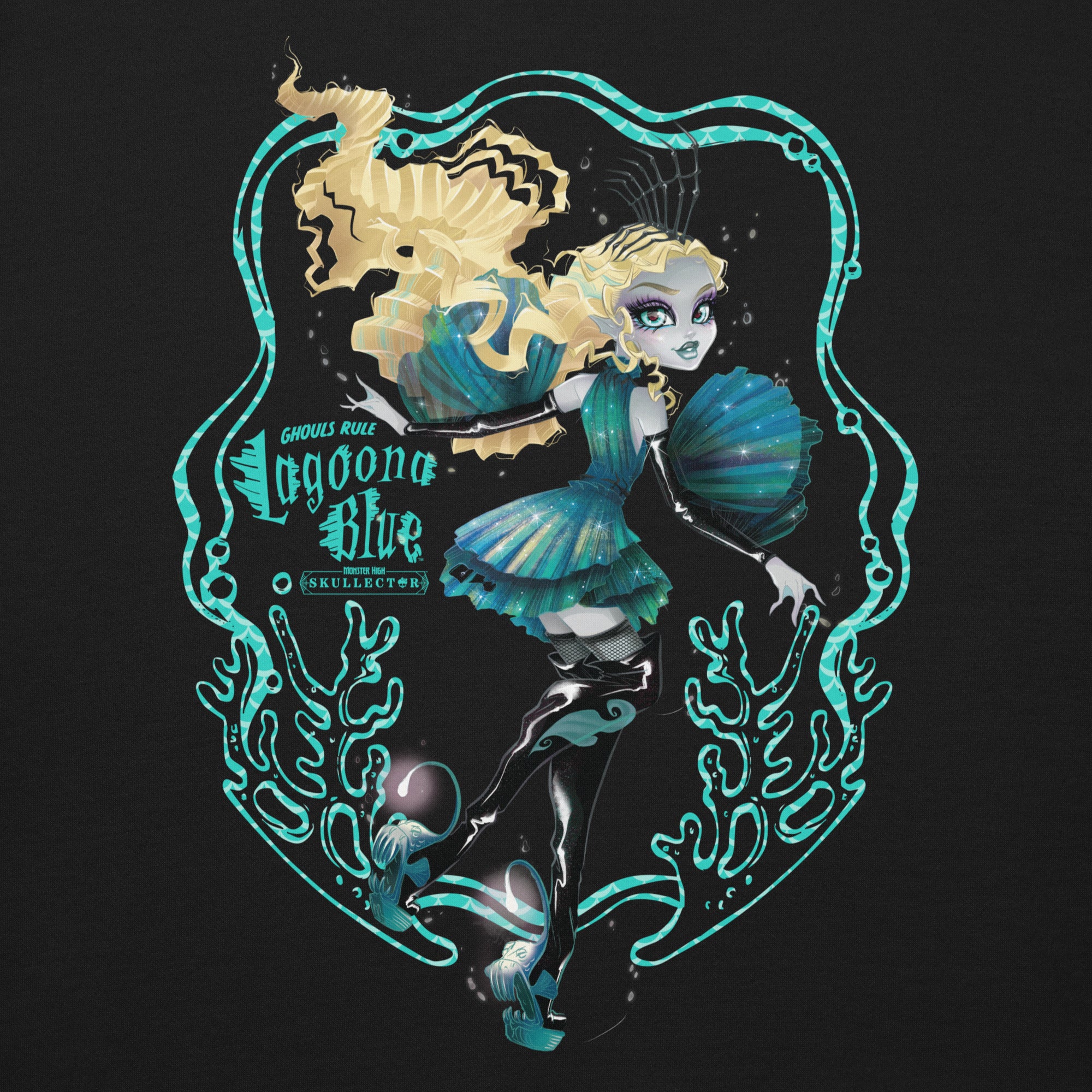 Monster High Lagoona Blue Black Sweatshirt - Image 5