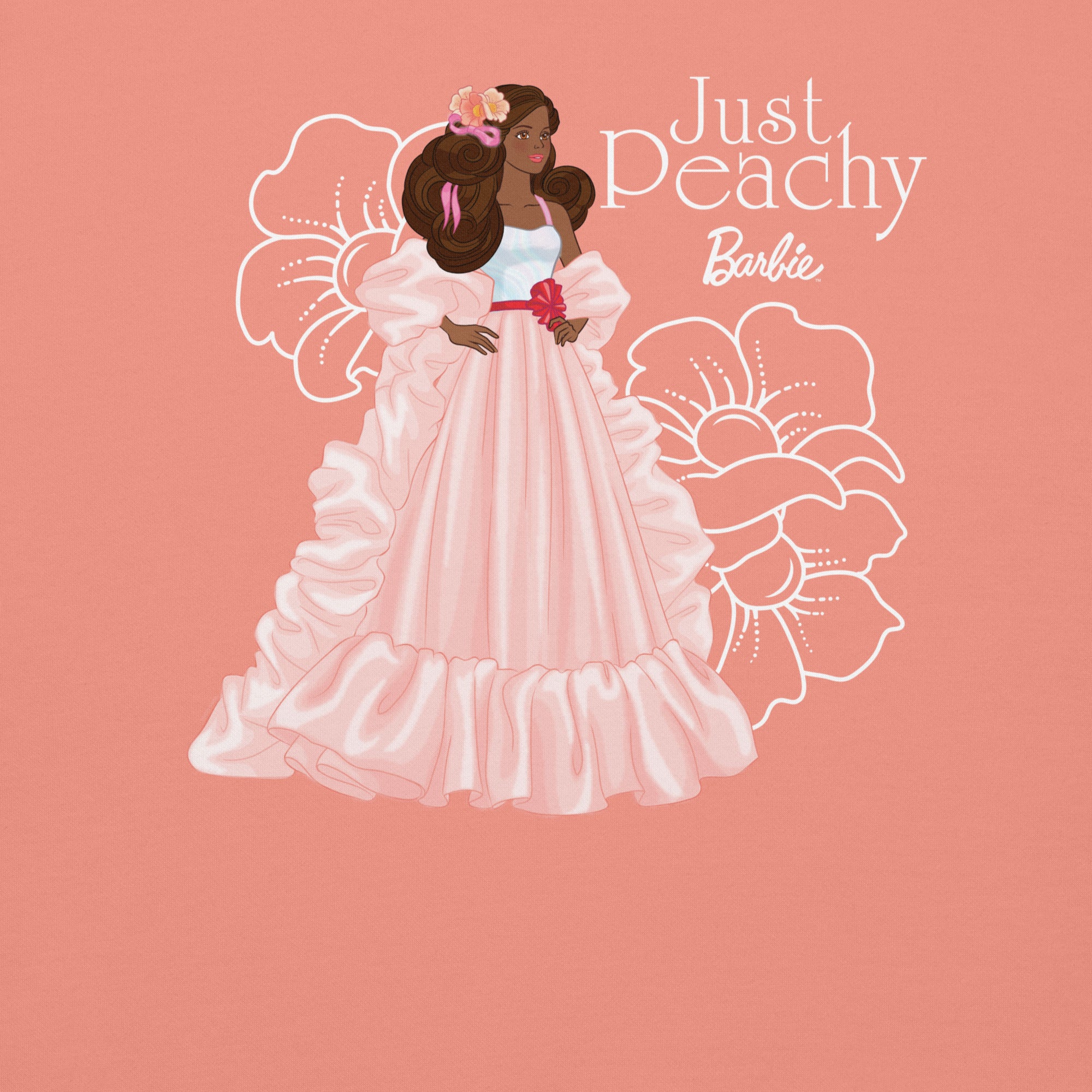 Barbie Peaches 'n Cream Embroidered Peach Sweatshirt - Image 7