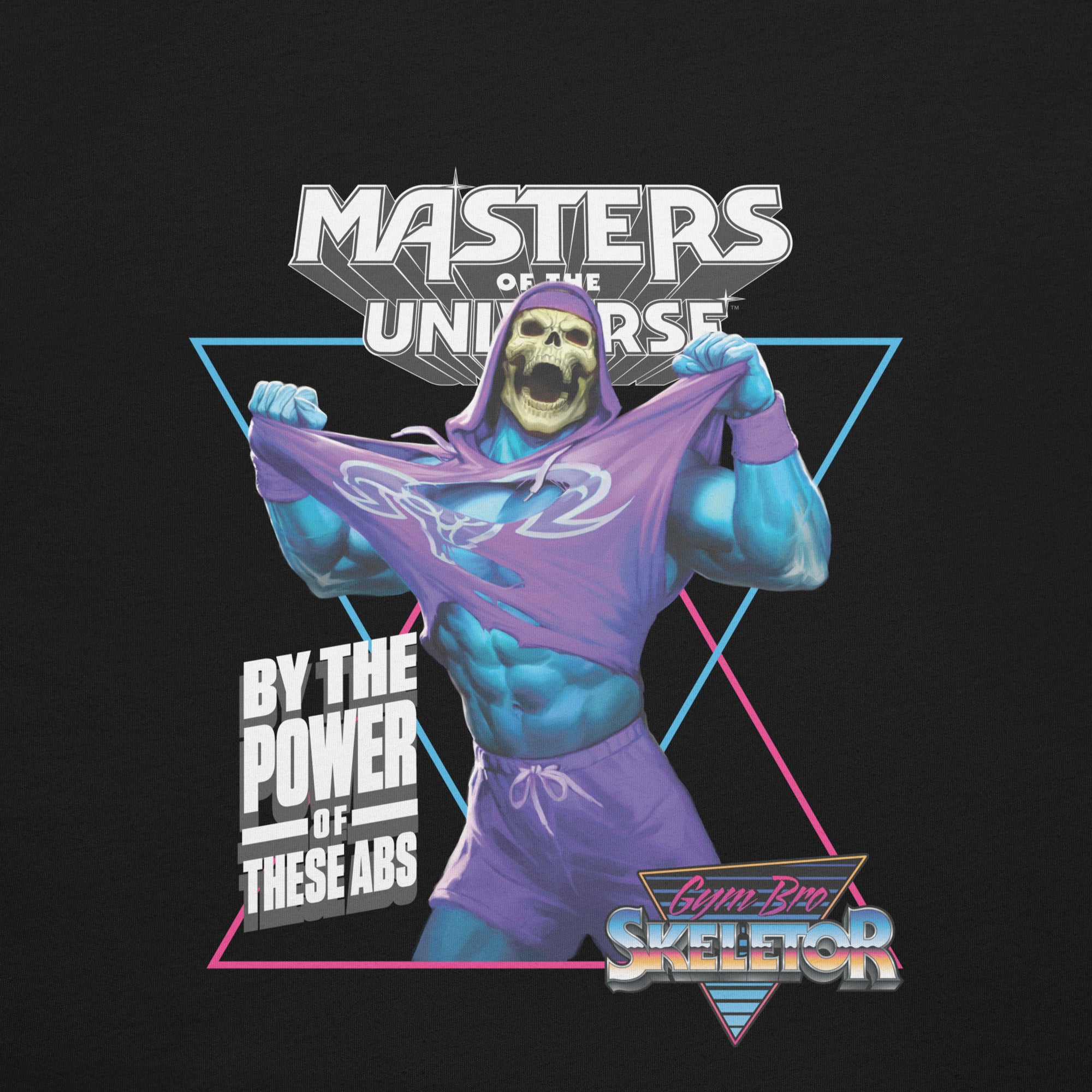 Masters of the Universe Gym Bro Skeletor Ab Power Black T-shirt - Image 7