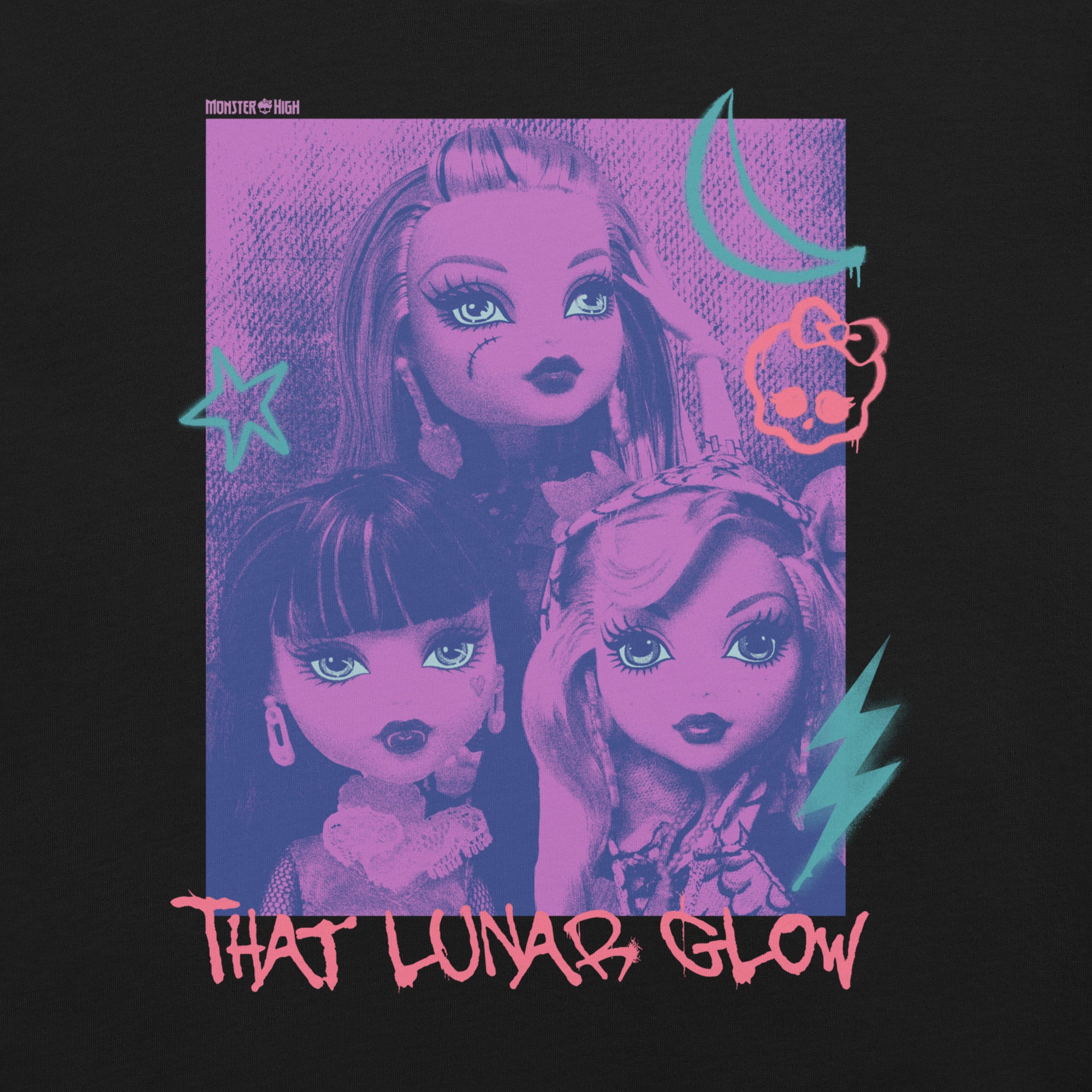 Monster High Lunar Glow Black T-Shirt - Image 3
