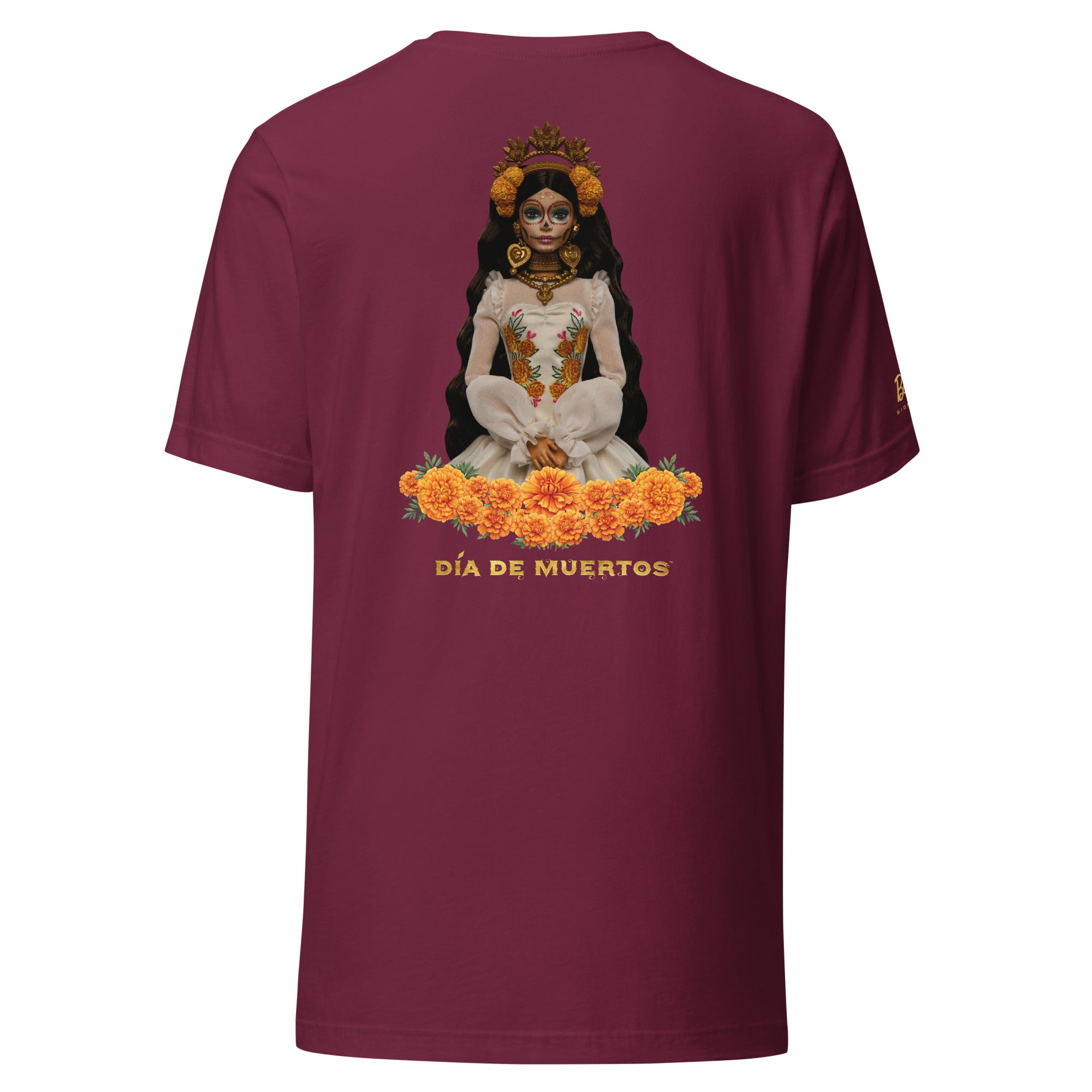 Barbie Día de Muertos Maroon T-Shirt - Image 7