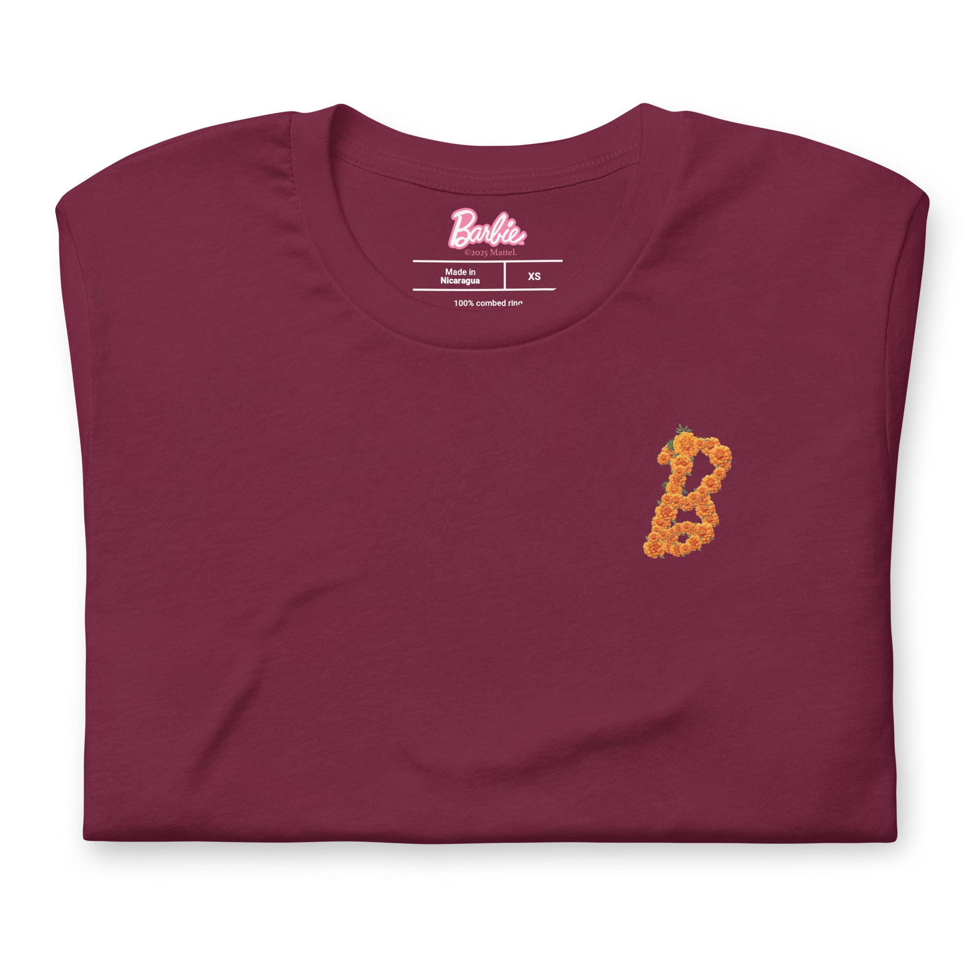Barbie Día de Muertos Maroon T-Shirt - Image 3