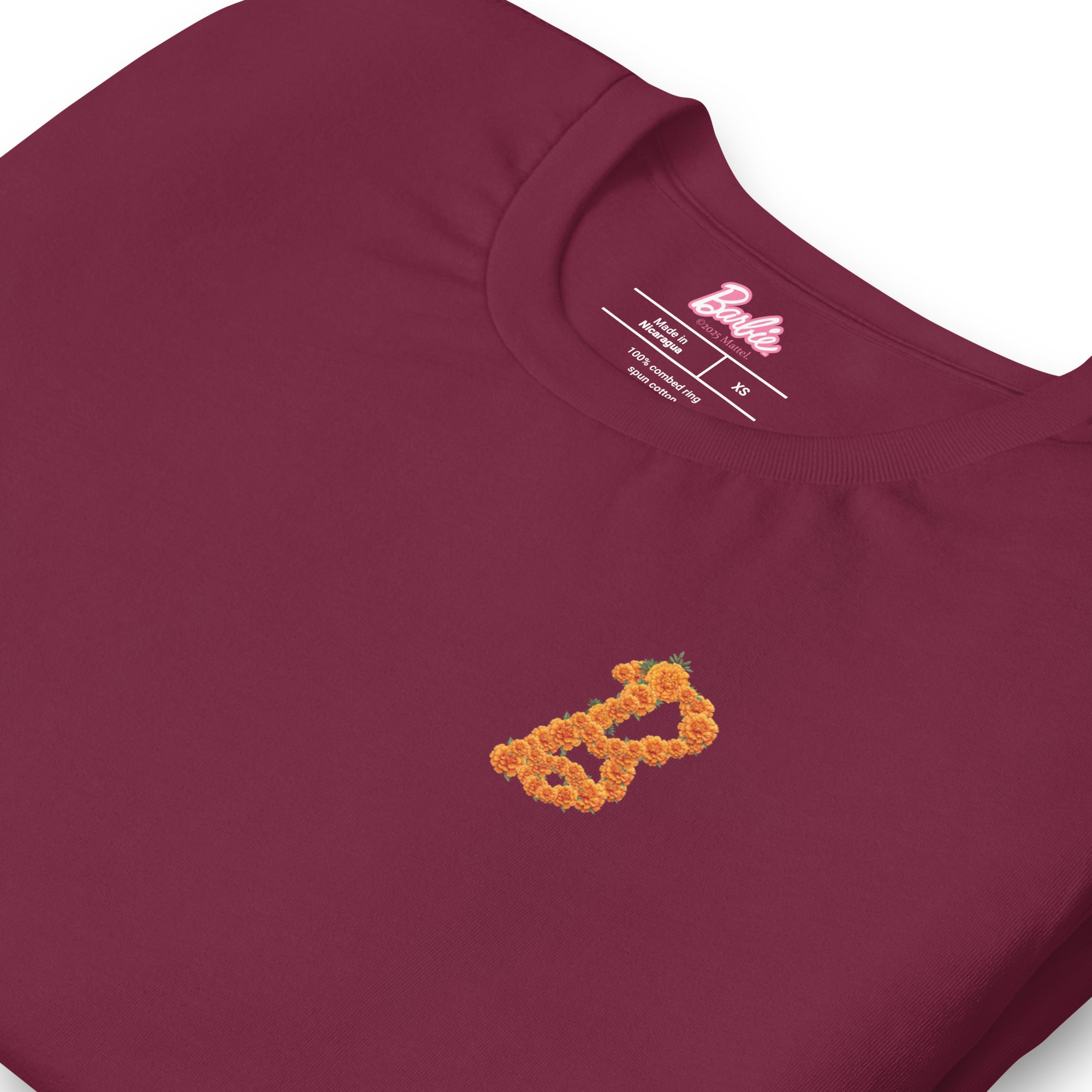 Barbie Día de Muertos Maroon T-Shirt - Image 4