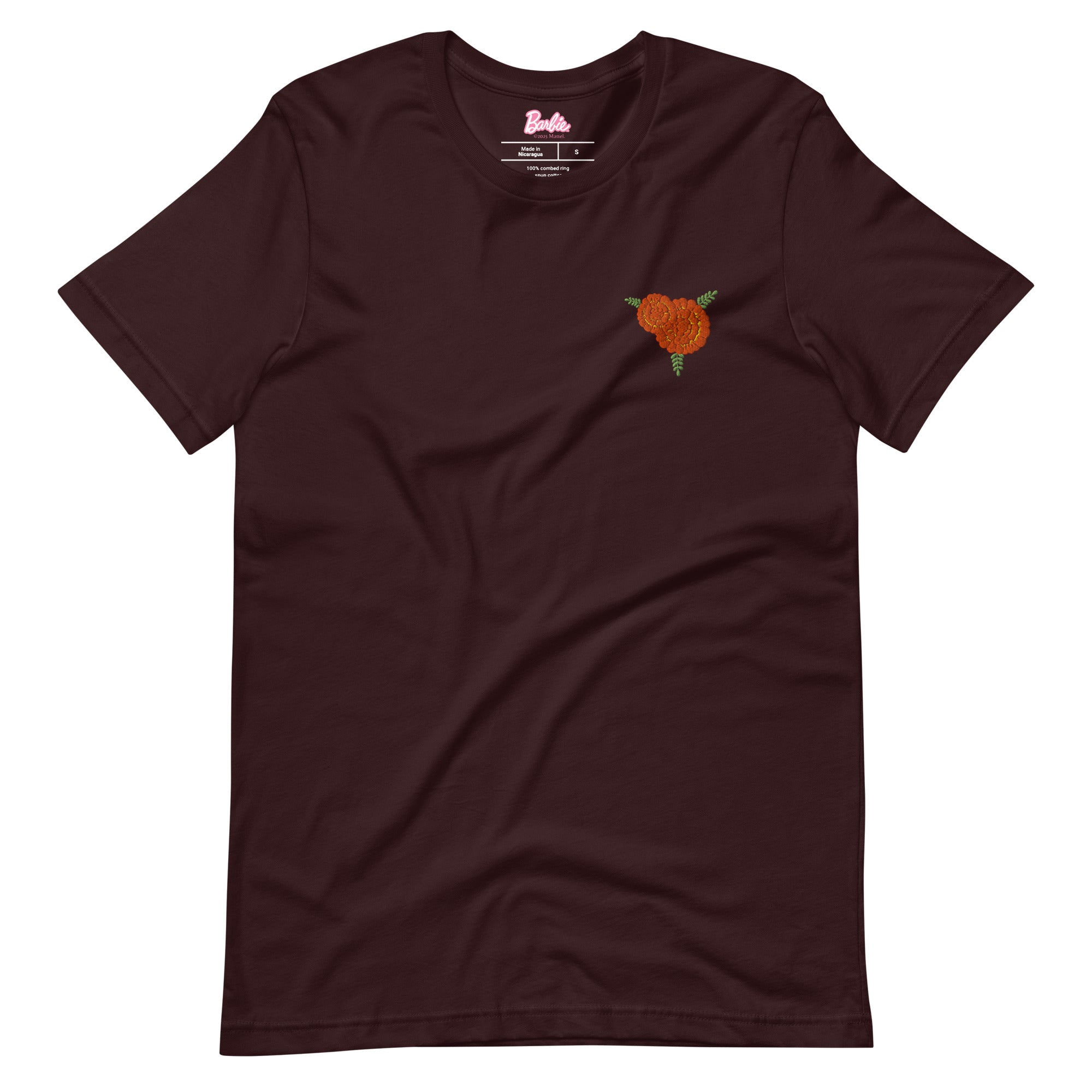 Barbie Día de Muertos Ken Embroidered Oxblood T-Shirt - Image 6