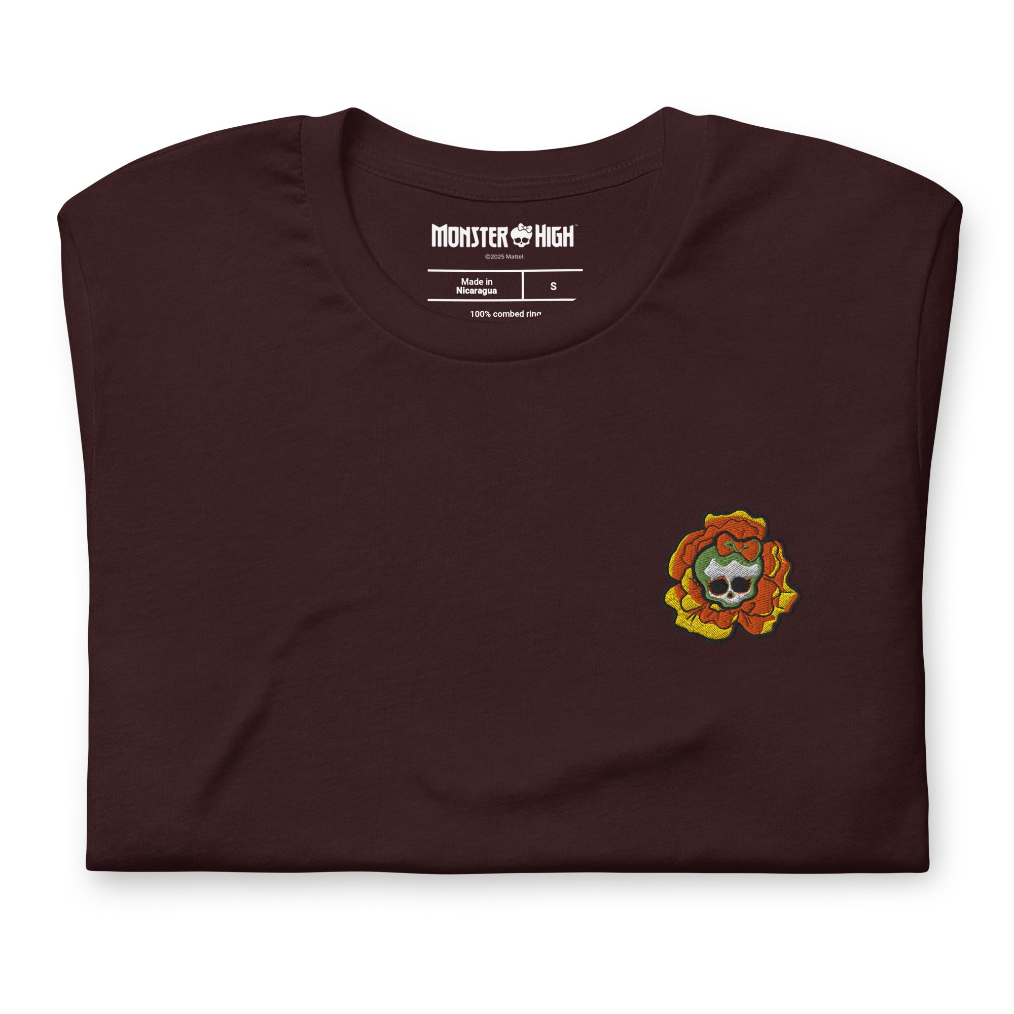 Monster High Skelita Día de Muertos Embroidered Oxblood T-Shirt - Image 5
