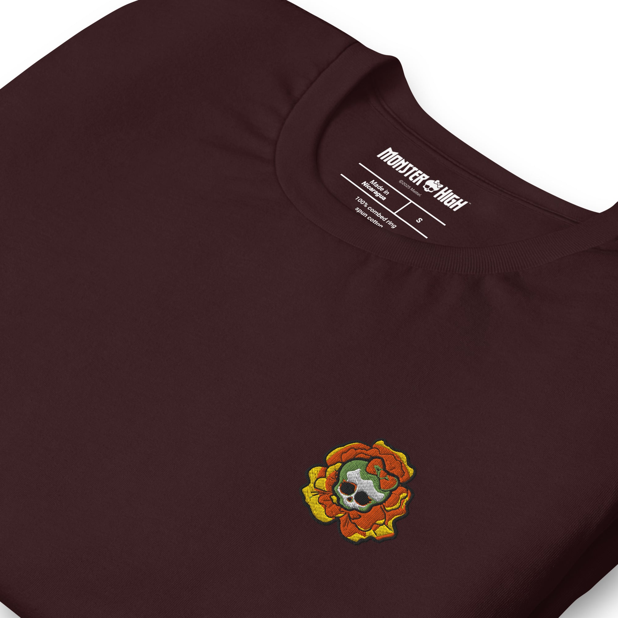 Monster High Skelita Día de Muertos Embroidered Oxblood T-Shirt - Image 4