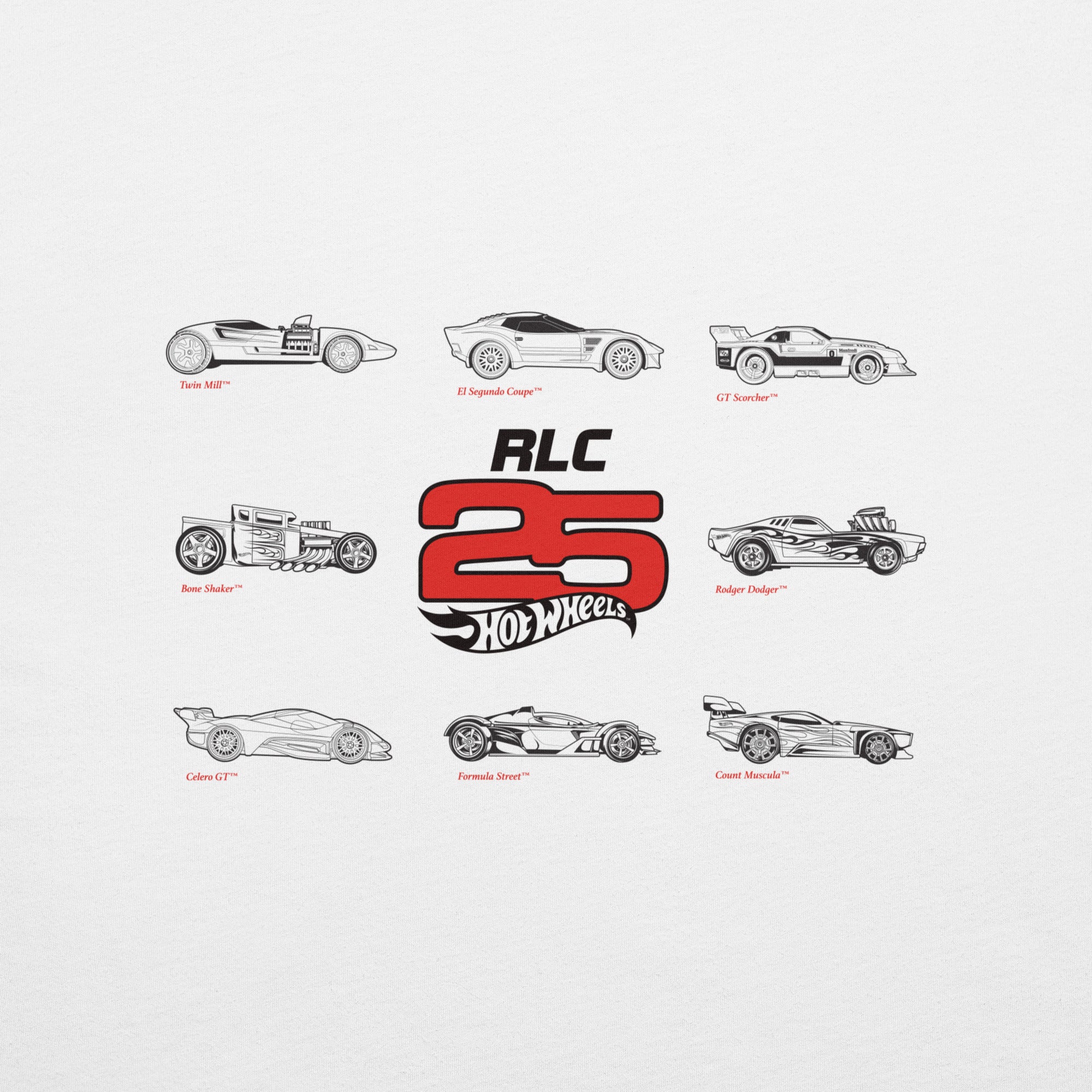 Hot Wheels 2025 RLC Membership White T-Shirt - Image 10