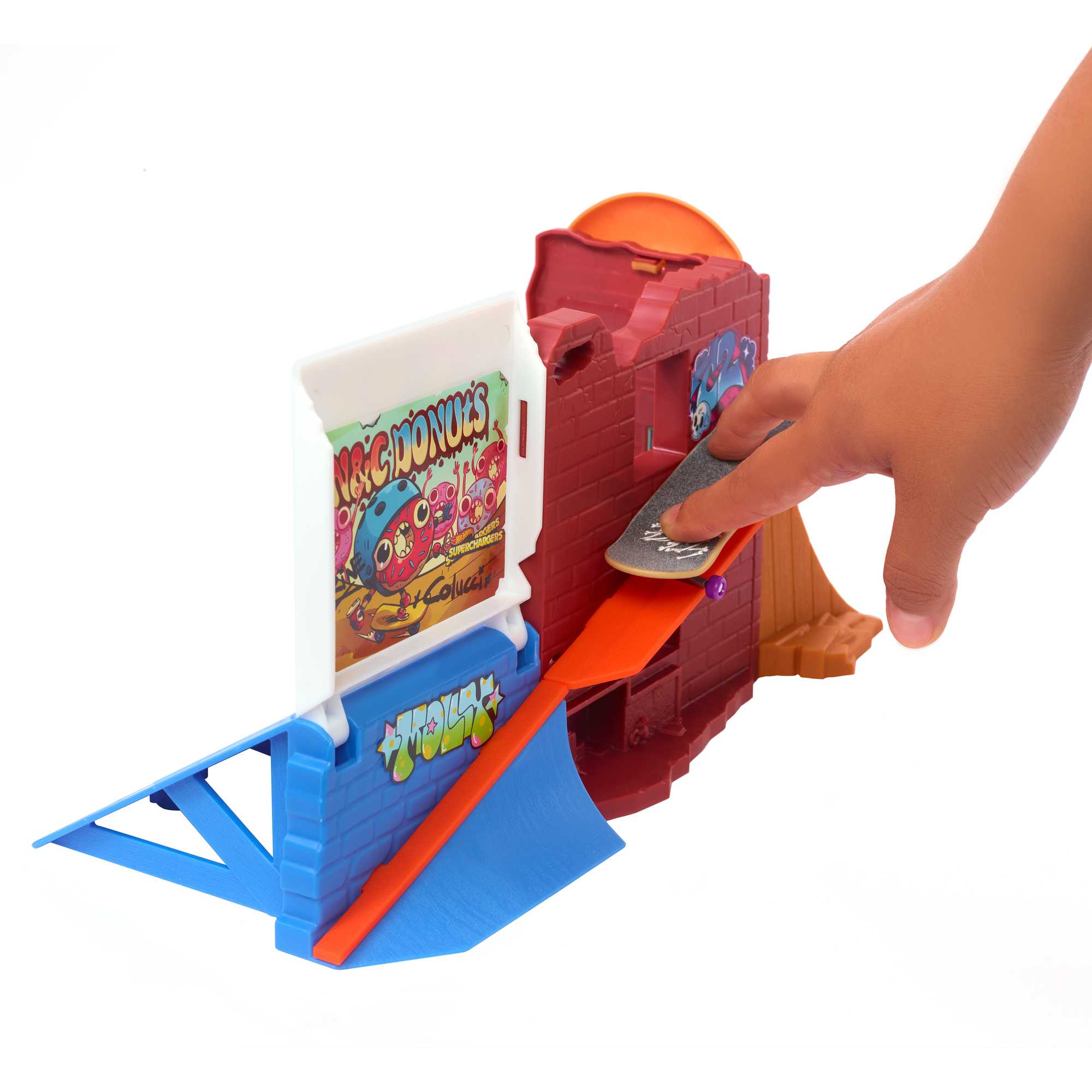 Hot Wheels Skate Donut Skatepark With Tony Hawk Fingerboard & Pair Of Skate Shoes - Image 4