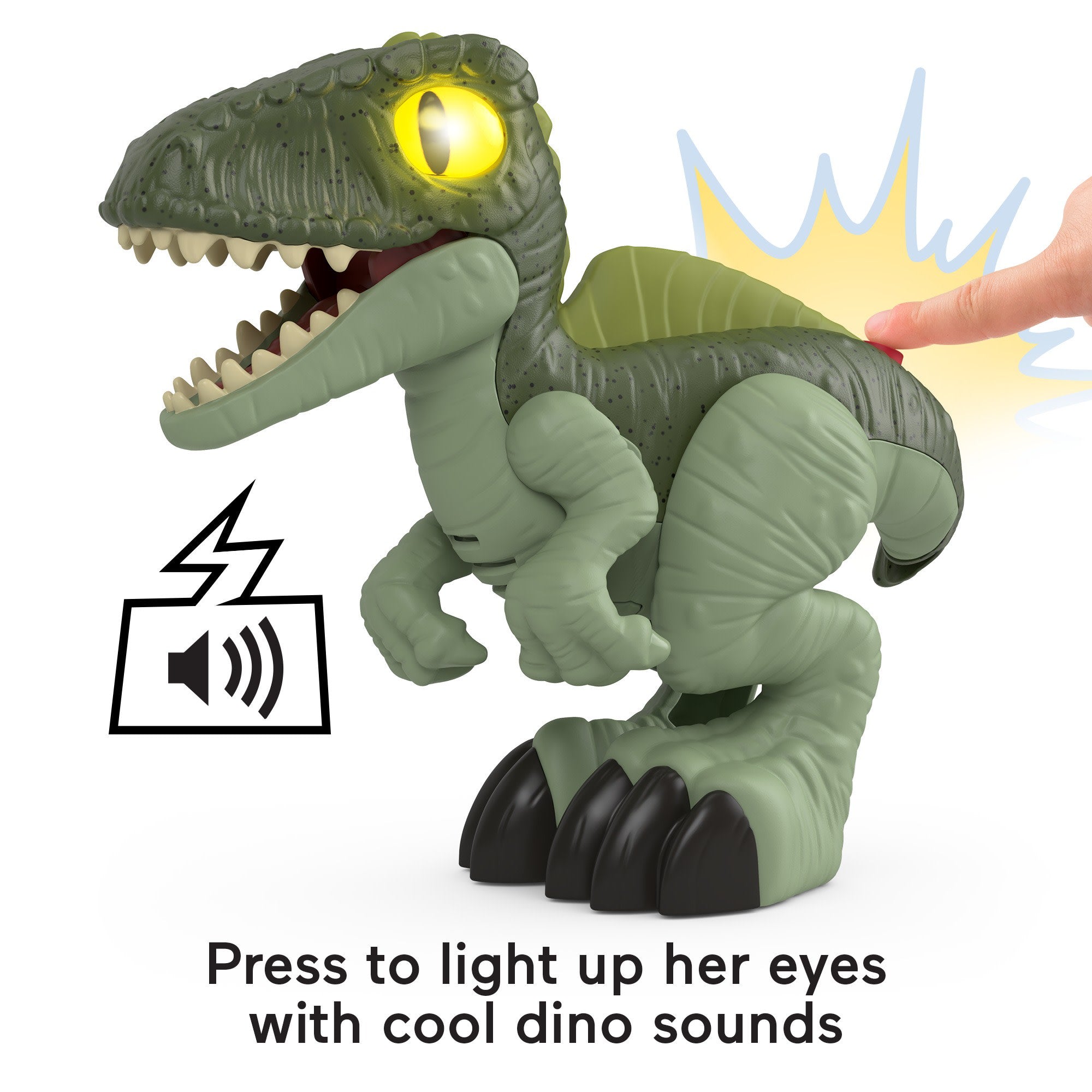 Imaginext Jurassic World Dominion Deluxe Growlin' Giga XL Dinosaur Toy With Lights & Sounds - Image 4