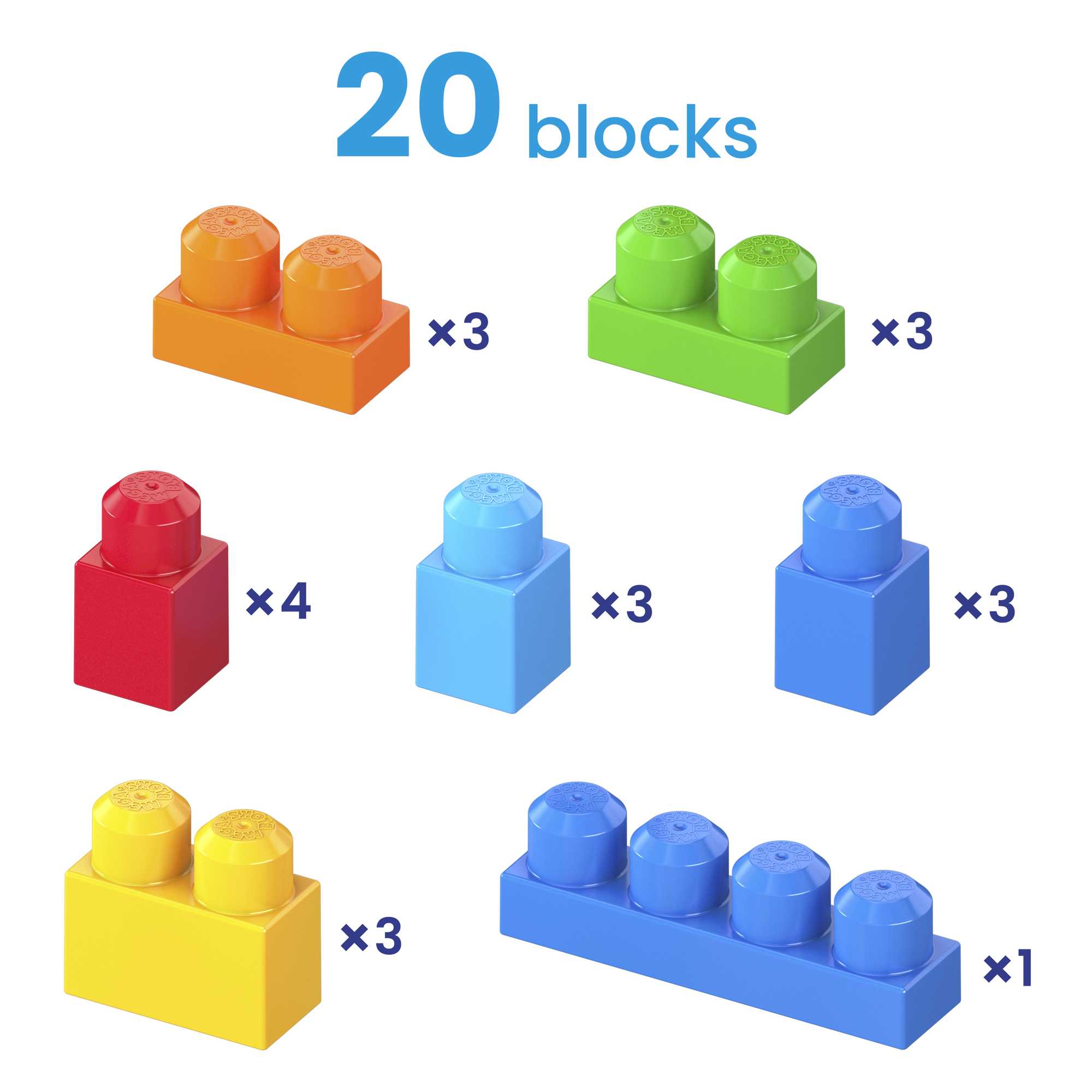 MEGA BLOKS Fisher Price Blue Block Scooping Wagon Building Toy (21 Pieces) For Toddler - Image 5