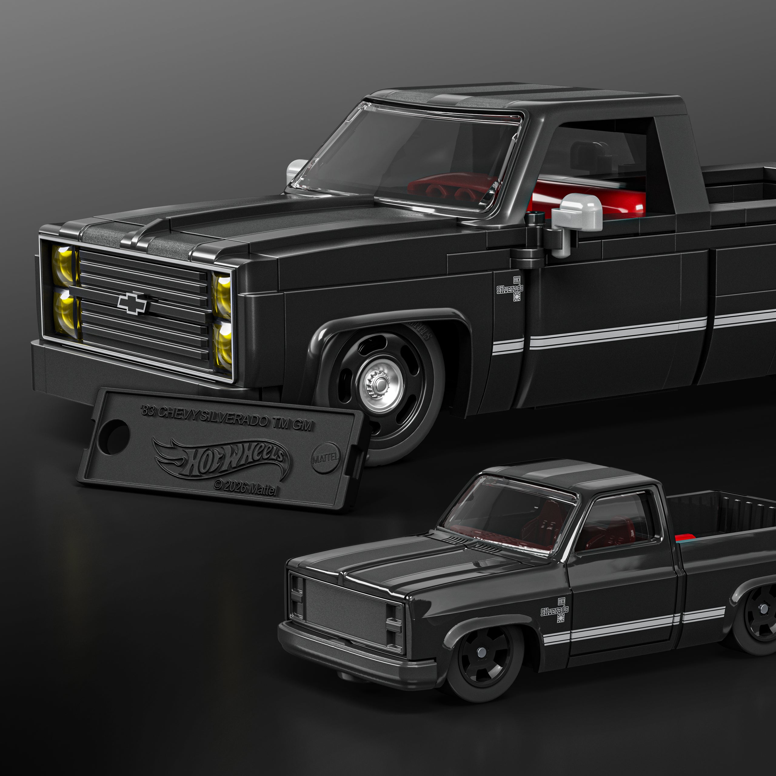 Mattel Brick Shop Hot Wheels Jogo de Construção Speed '83 Chevy Silverado - Image 5