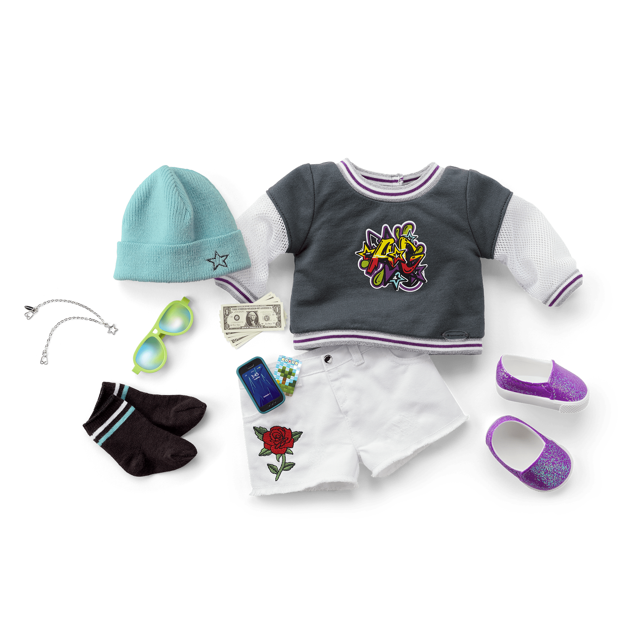 Truly Me™ Doll #91 in Girly Graffiti + Chic & Stylish Accessories - Image 2