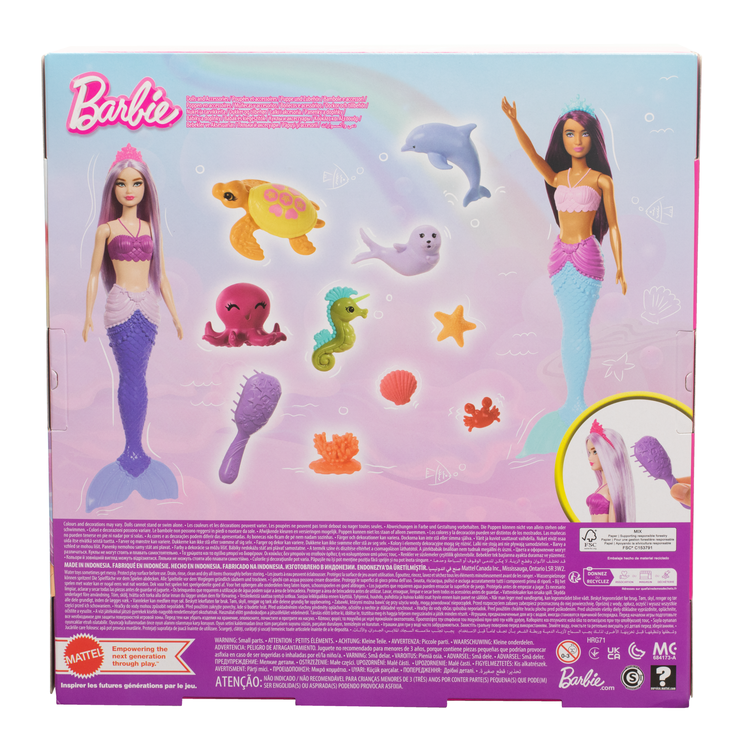 Barbie Mermaid Dolls 2-Pack With Sea Animals. Headbands & Ocean Accessories - Image 6