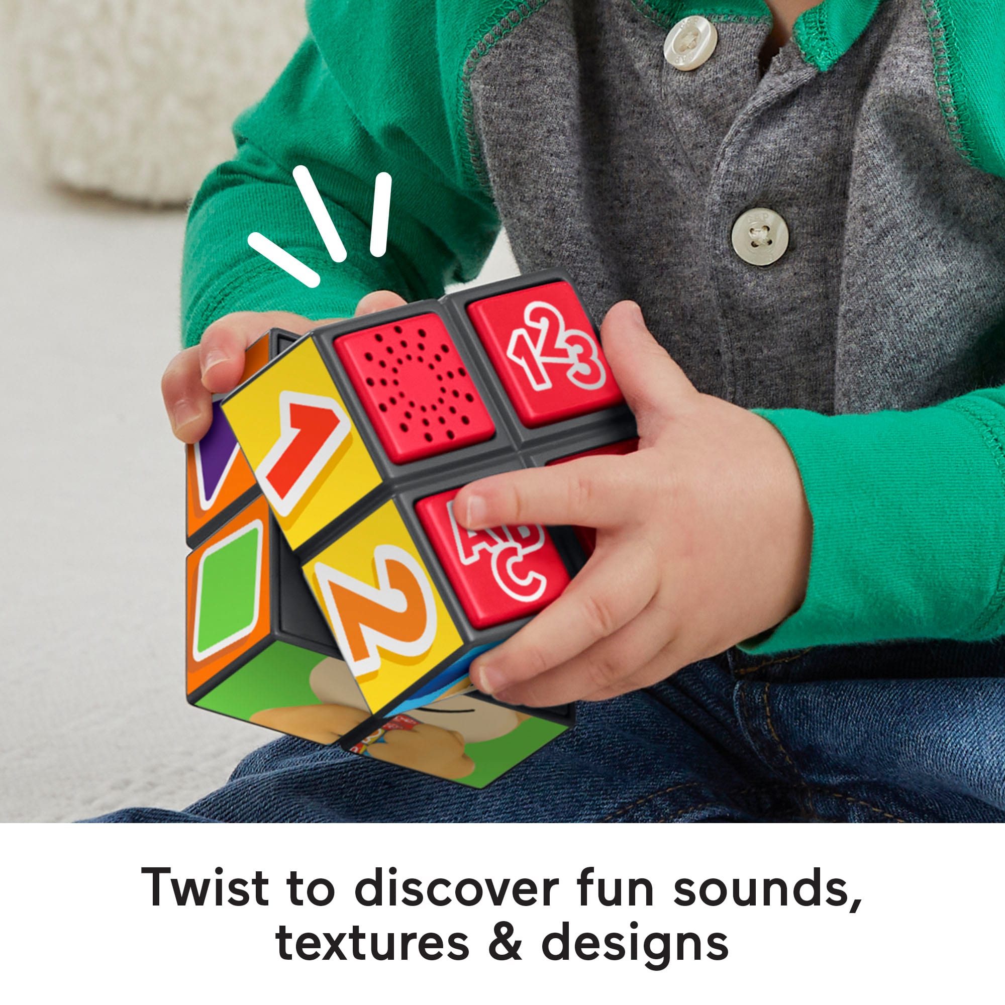 Fisher-Price Laugh & Learn Puppy's Activity Cube Electronic Learning Toy For Baby & Toddler - Image 4