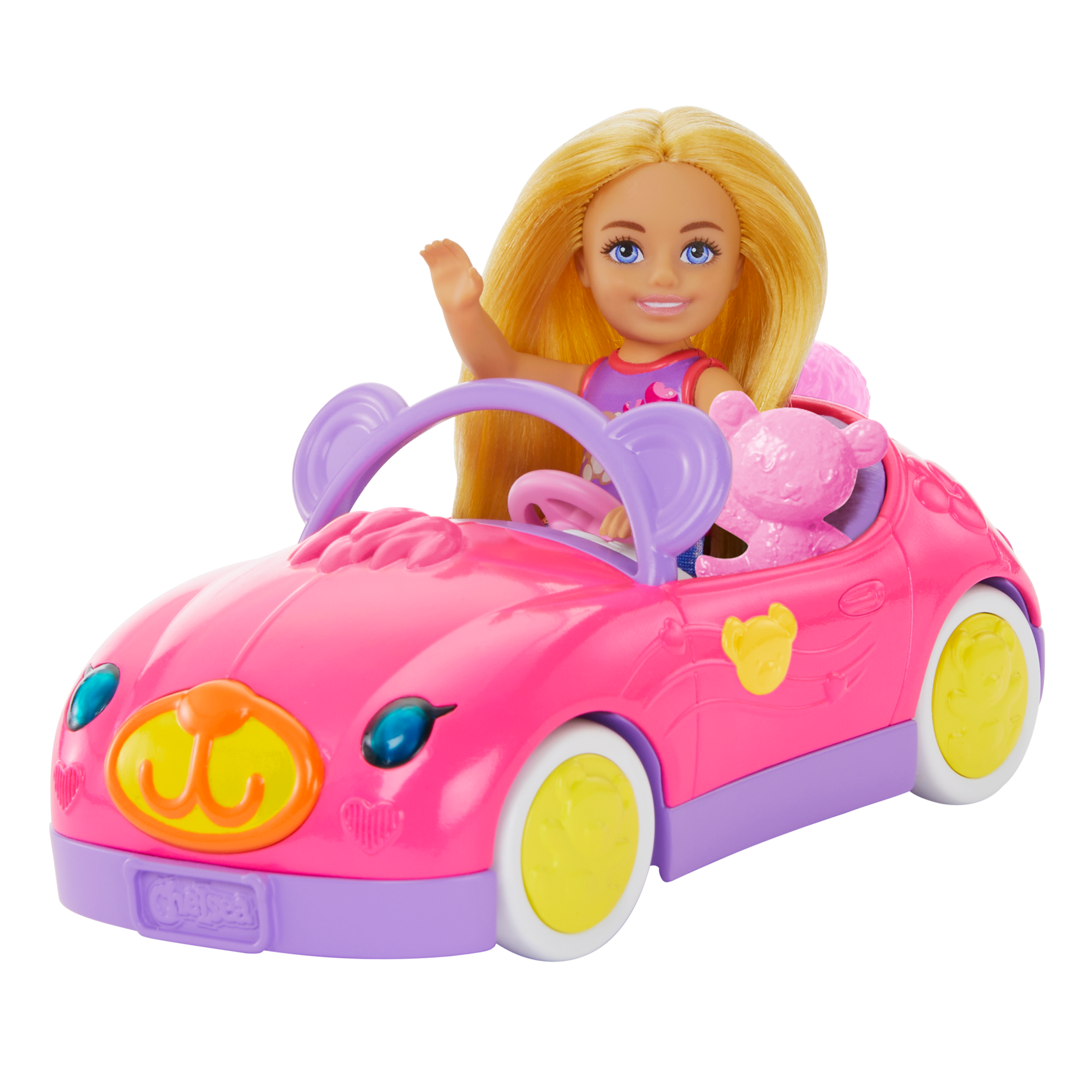 Barbie Chelsea Vehicle Set With Blonde Small Doll. Toy Car & Teddy Bear Accessory - Image 2