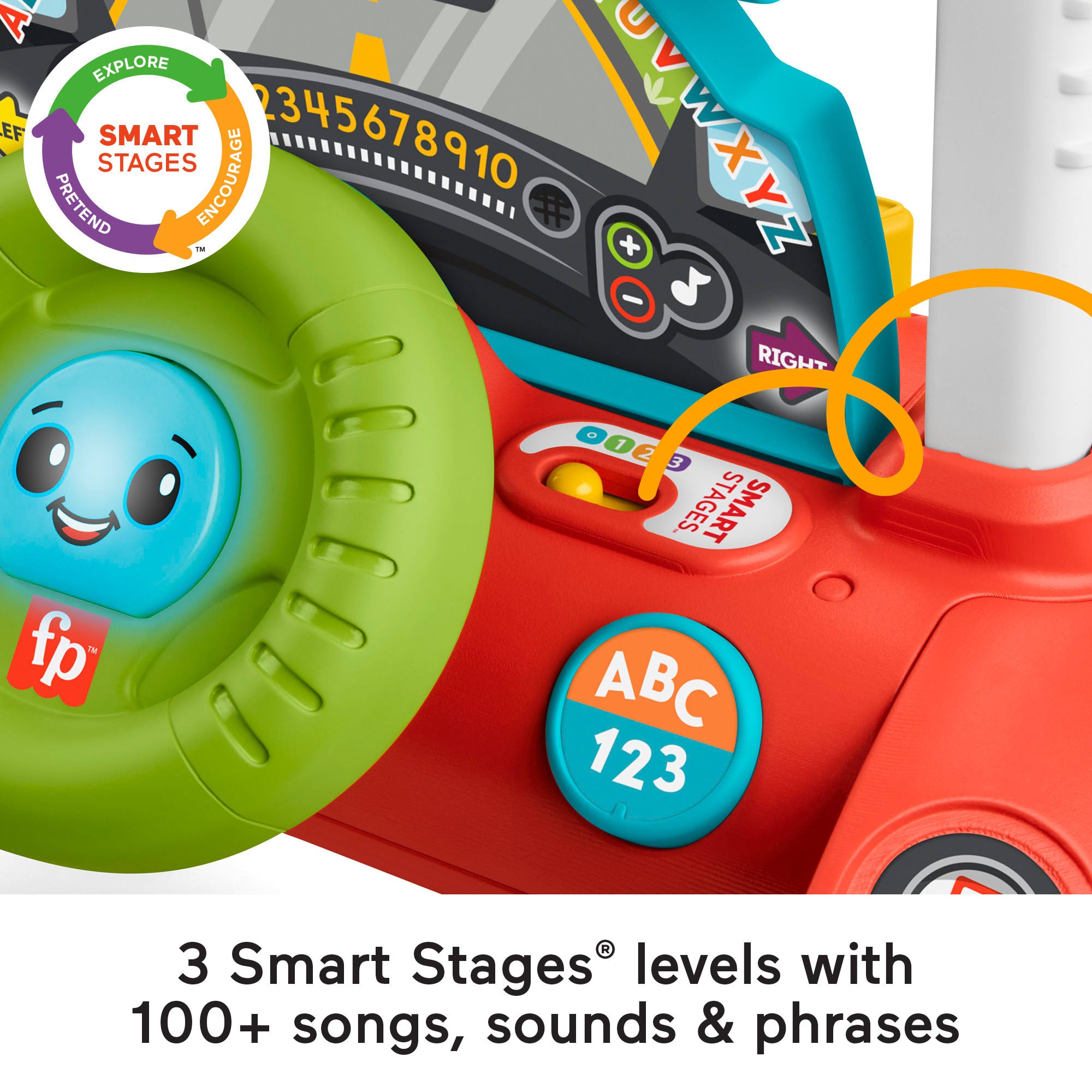 Fisher-Price 2-Sided Steady Speed Walker. Car-themed Baby Learning Toy - Image 5
