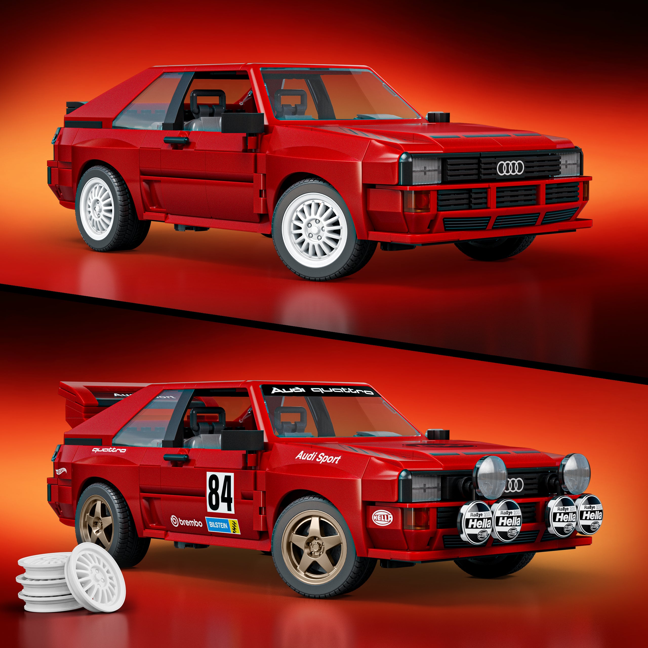 Mattel Brick Shop Hot Wheels Juguete de Construcción Elite '84 Audi Sport quattro - Image 3