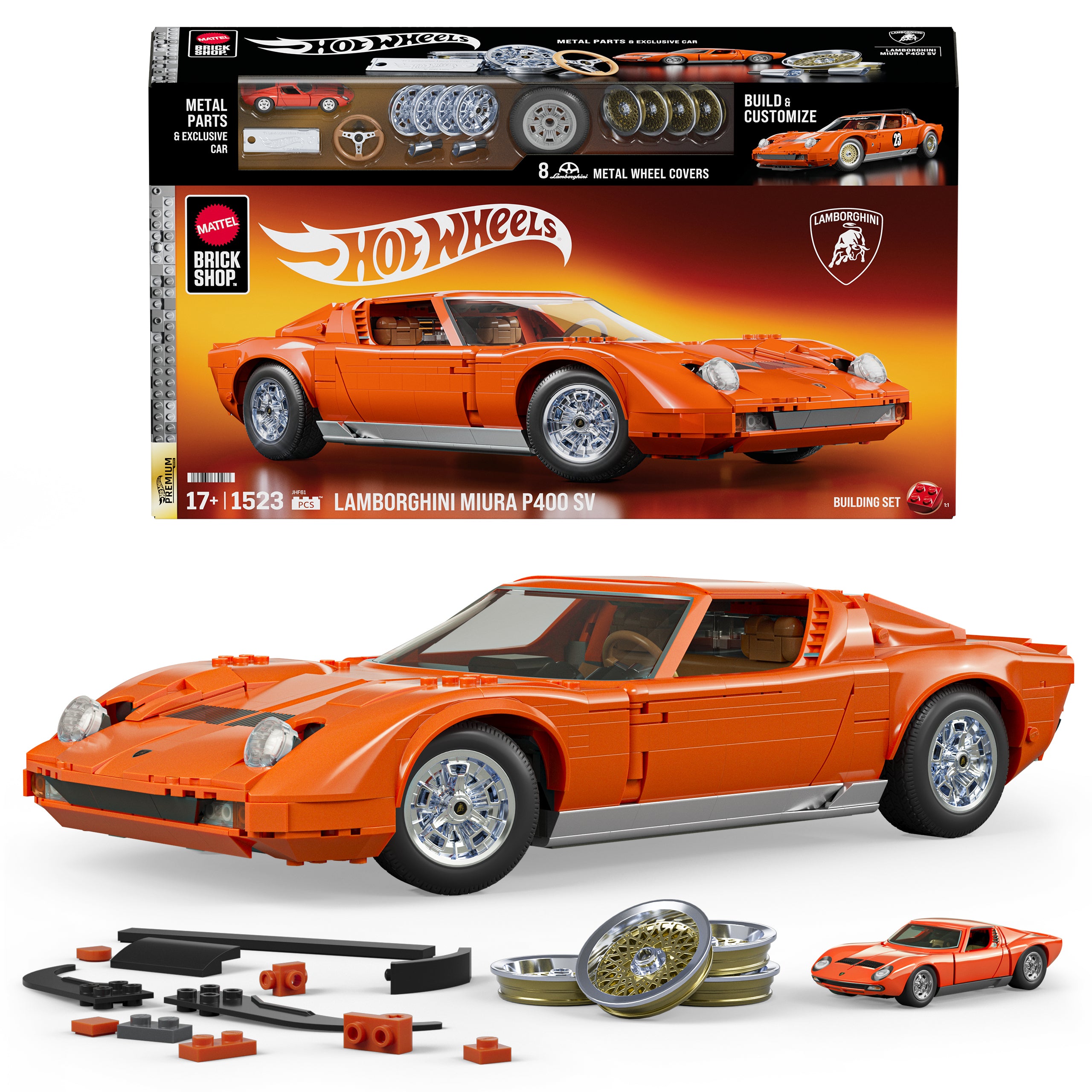 Hot Wheels-Coffret de Construction Lamborghini Miura P400 Sv de 1971