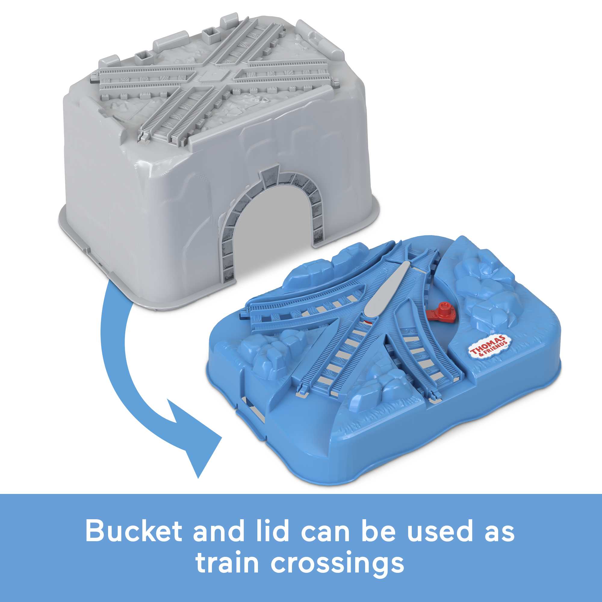 Thomas & Friends Train Tracks Set. Connect & Build Track Bucket. 34-Piece Preschool Toy - Image 3