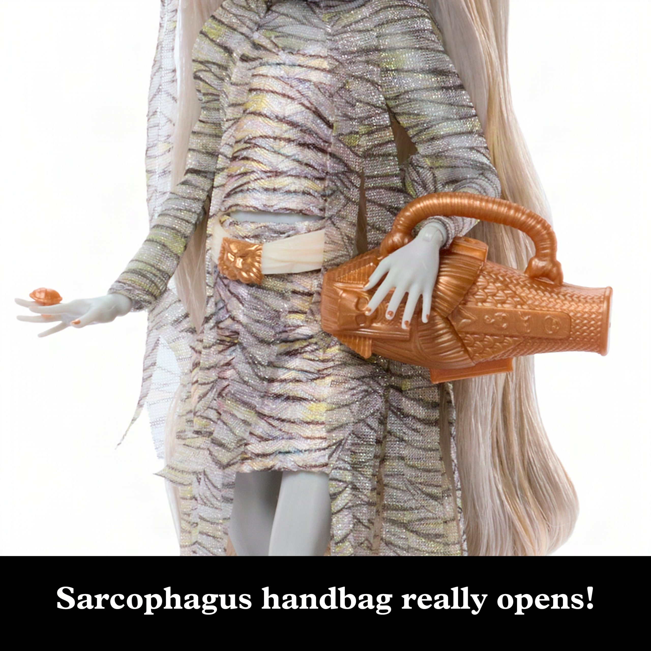 Monster High X Universal Monsters The Mummy Collector Doll With Wrap Dress & Sarcophagus Purse - Image 4