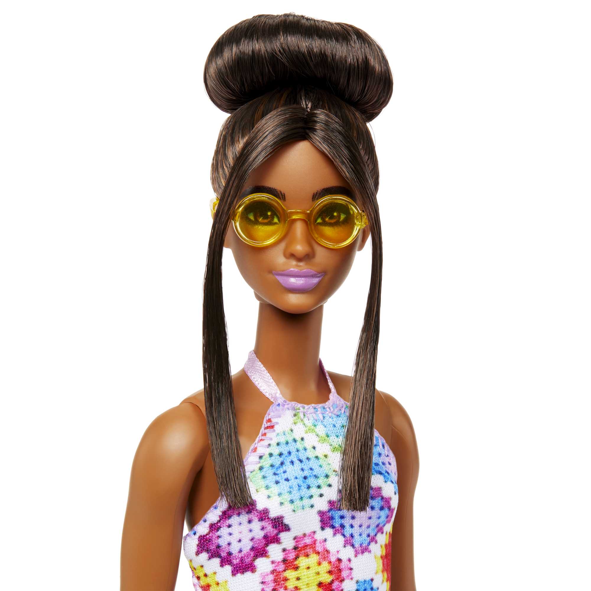 Barbie Fashionistas Doll #210 With Bun And Crochet Halter Dress - Image 3