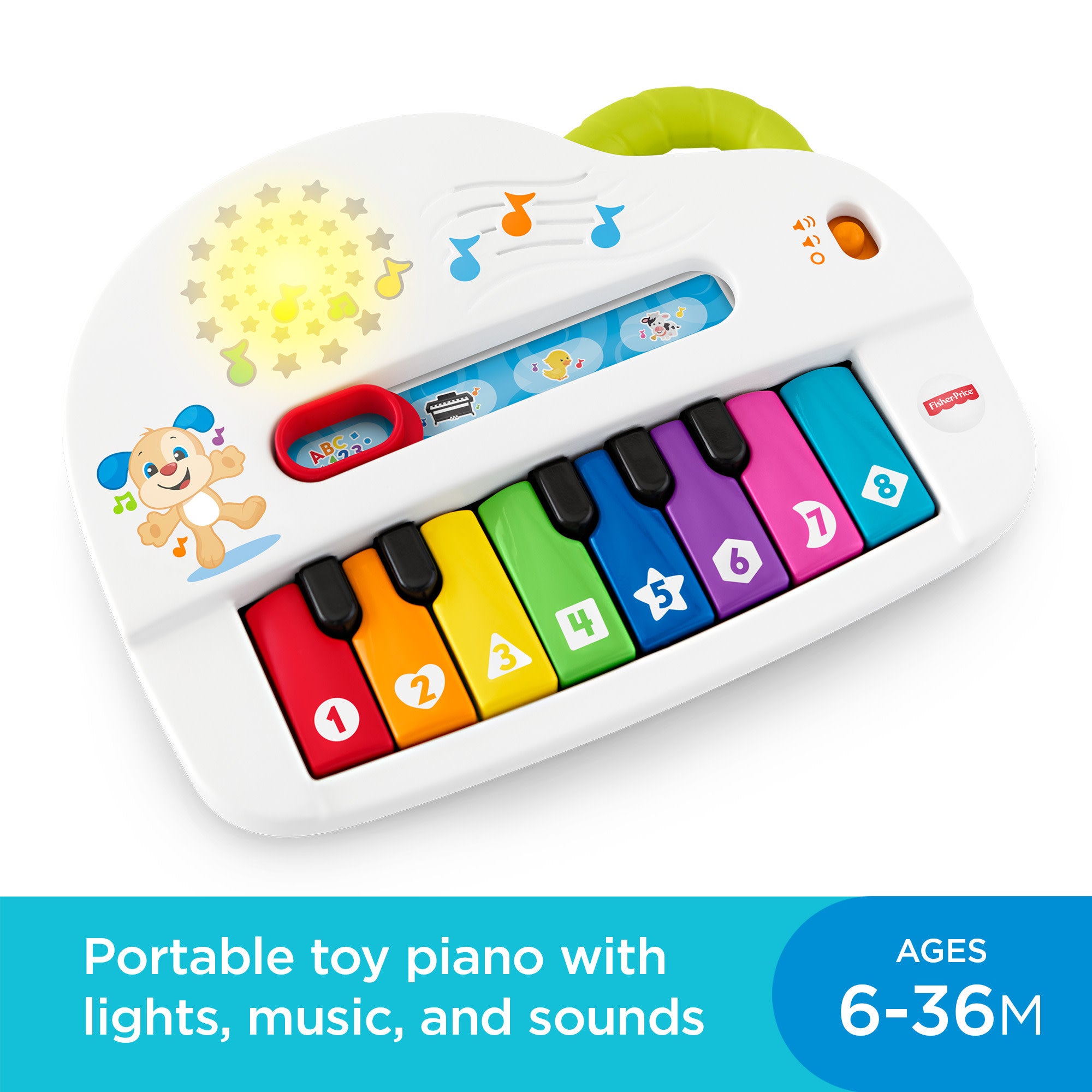 Fisher-Price Laugh & Learn Silly Sounds Light-Up Piano Interactive Toy For Baby & Toddler - Image 3