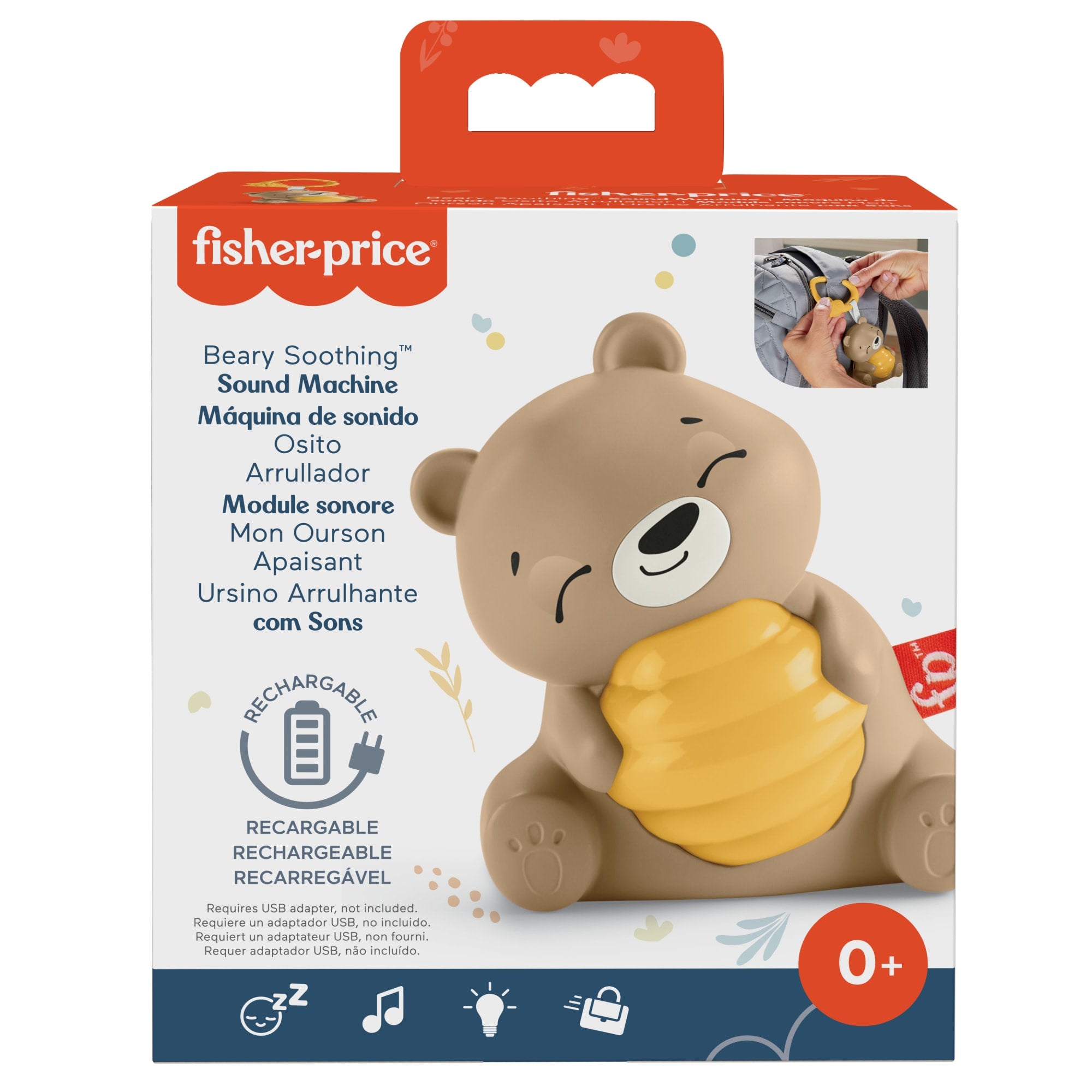 Fisher Price Beary Soothing Portable Baby Sound Machine With Customizable Timer For Newborns - Image 6