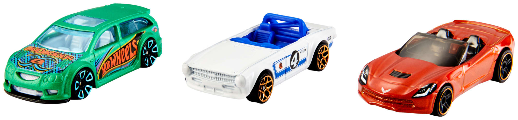 Hot Wheels 1:64 Scale Toy Cars & Trucks. 3-Pack