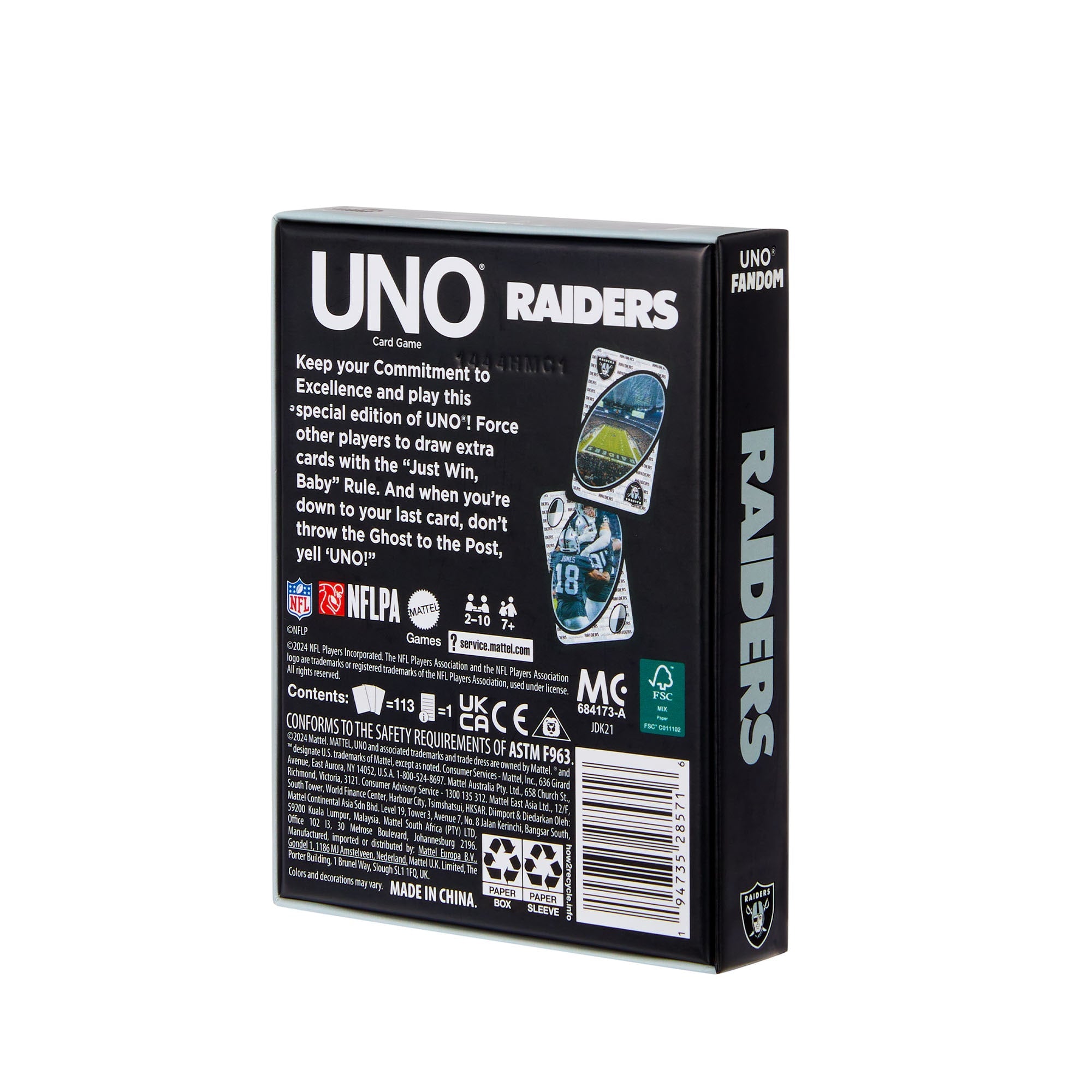 UNO Fandom NFL Las Vegas Raiders Game Deck - Image 10