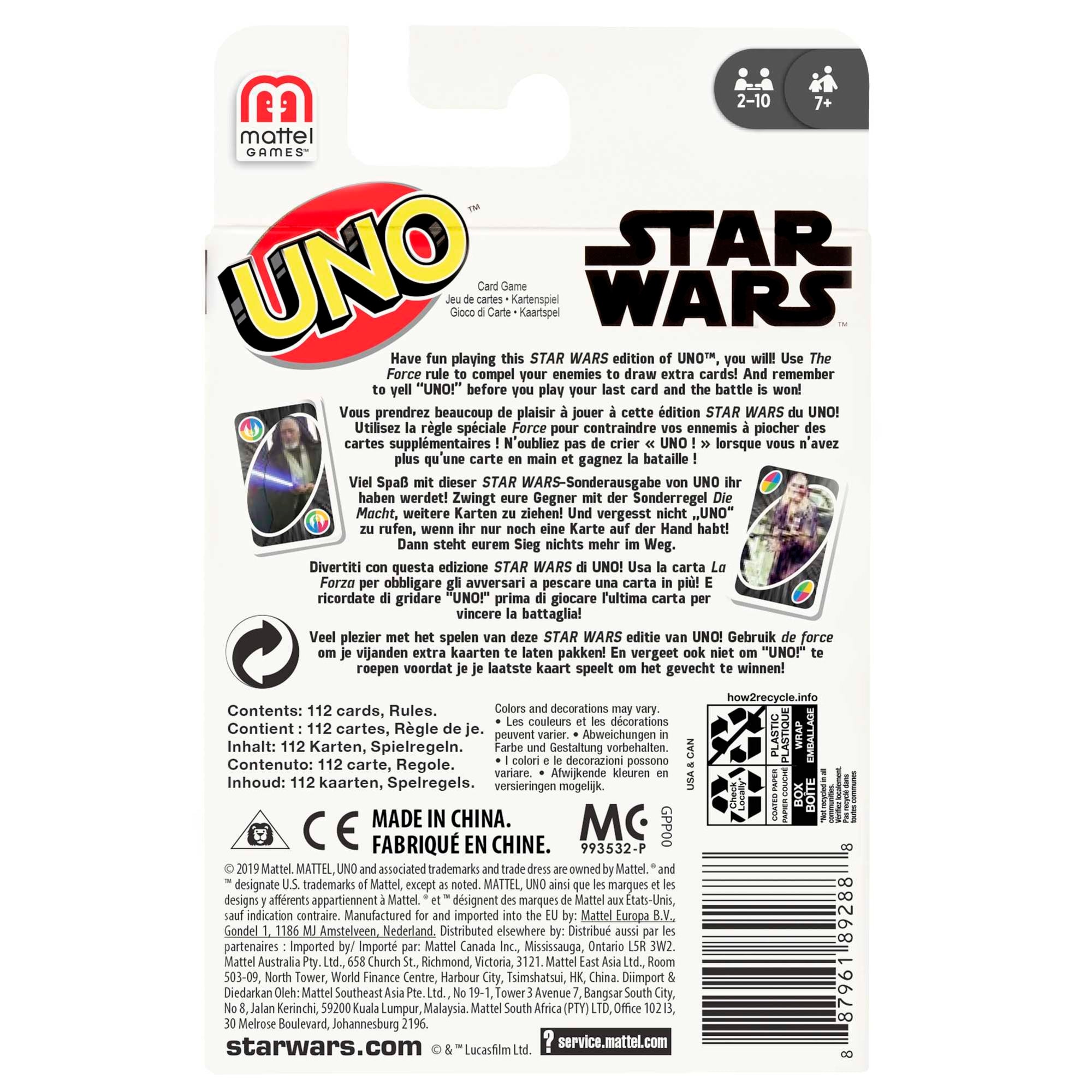 UNO Star Wars Matching Card Game For 2-10 Players Ages 7 And Up - Image 6