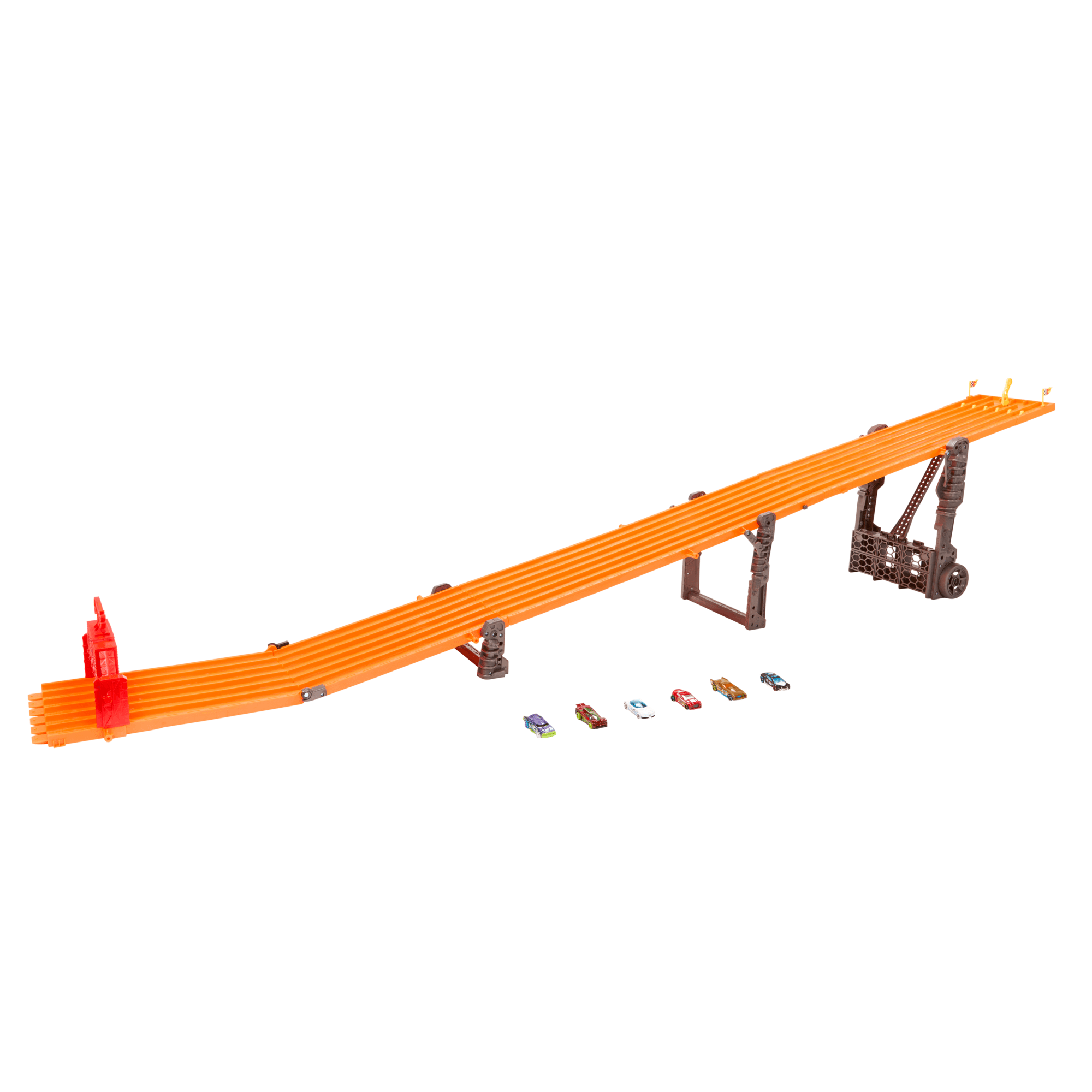 Hot Wheels Super 6-Lane Raceway. 8-Ft Track With 6 Toy Cars in 1:64 Scale - Image 5