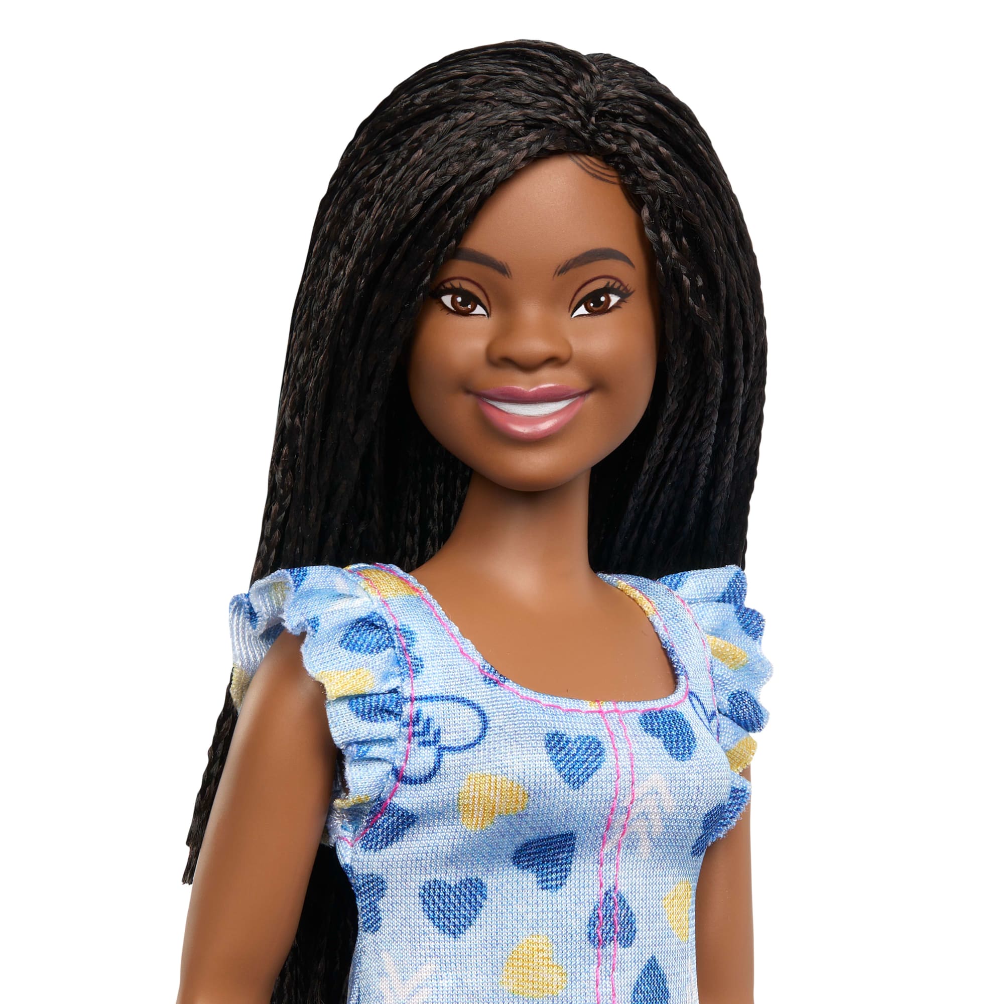 Barbie Fashionistas Doll #229. Doll With Down Syndrome Wearing Heart-Print Dress. Created in Partnership With The National Down Syndrome Society - Image 3