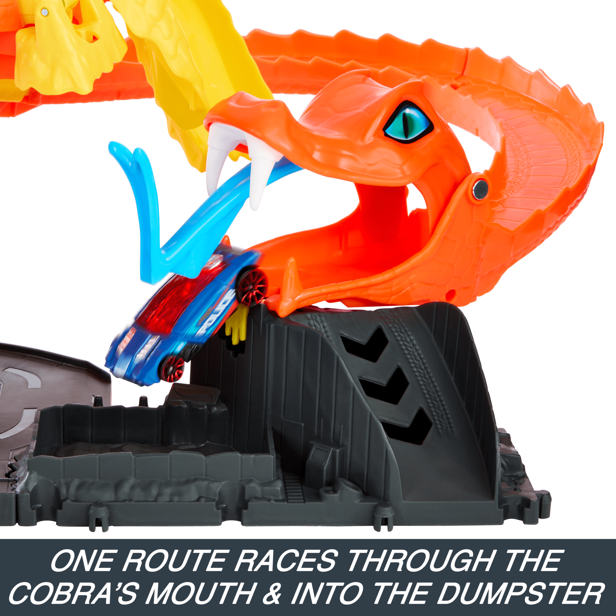 Hot Wheels City Pizza Slam Cobra Attack Playset With 1:64 Scale Toy Car - Image 3