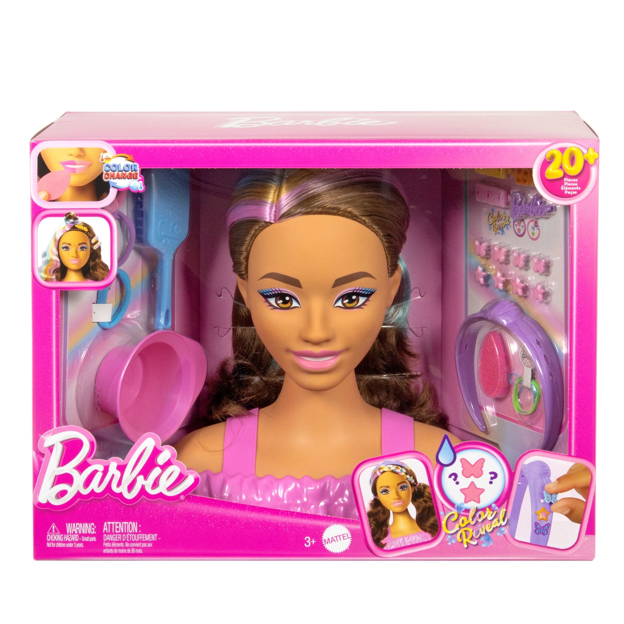 Barbie Doll Styling Head. Brown Hair With 20+ Hair Styling Accessories - Image 6
