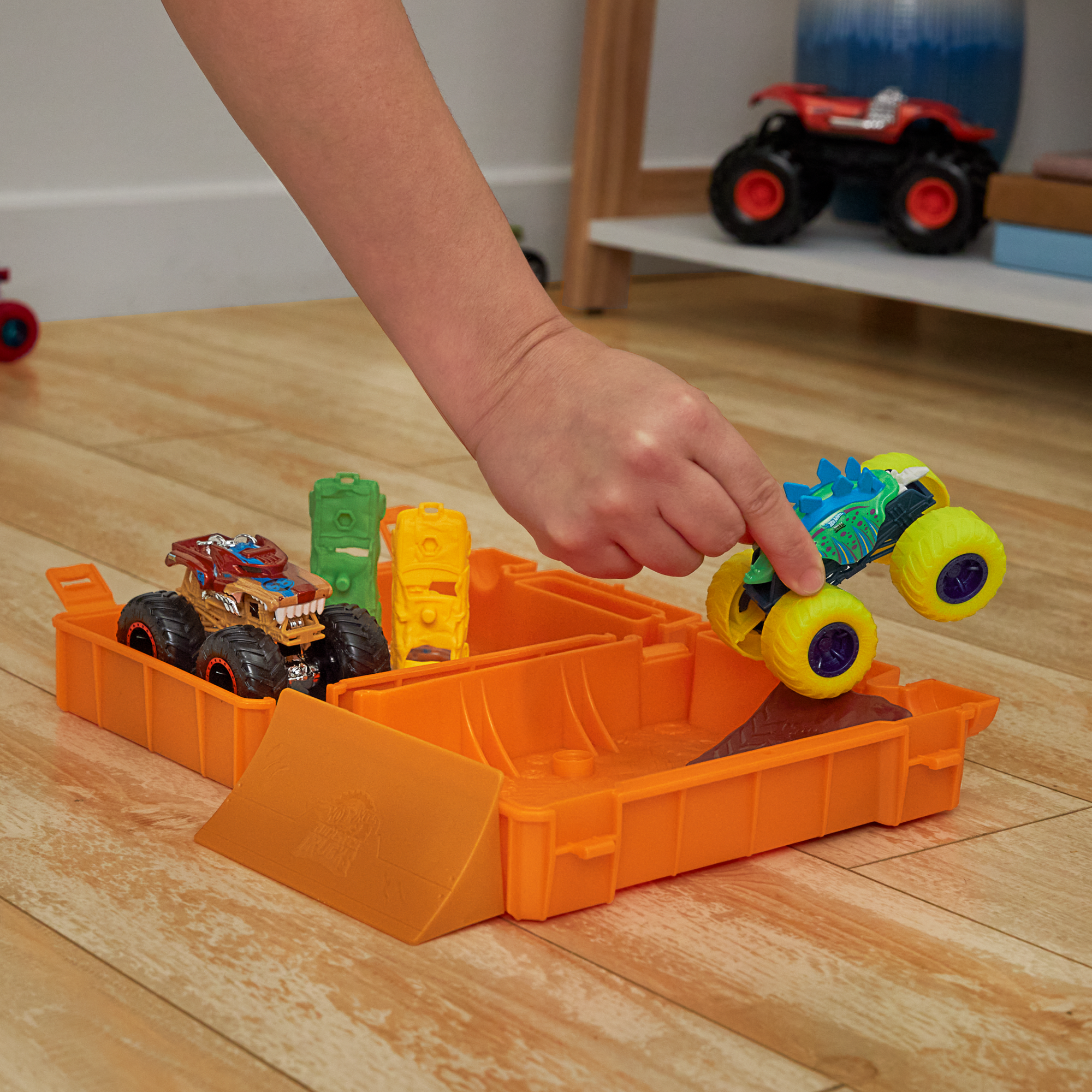 Hot Wheels Monster Trucks-Jerrican-Coffret Motosaurus 1/64 - Image 2