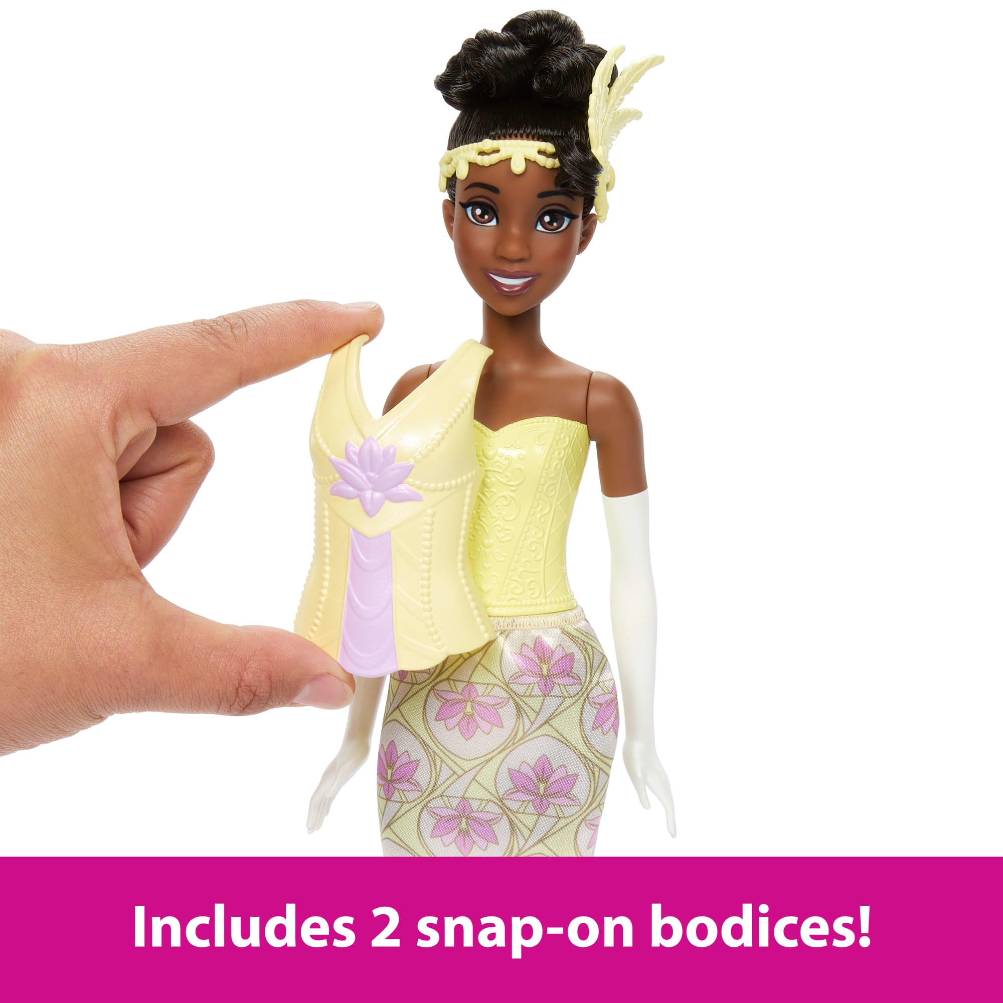 Disney Princess 2-in-1 Stories Tiana Fashion Doll With 2 Snap-On Bodices. 2 Skirts & 9 Accessories - Image 3